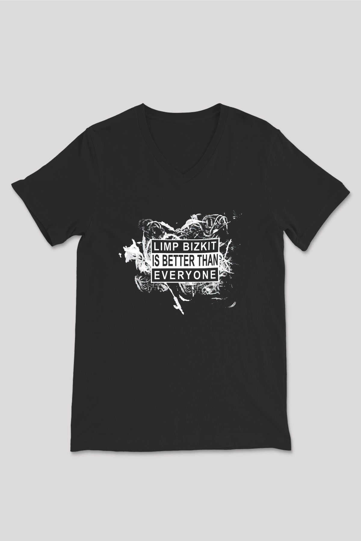 Limp Bizkit Baskılı Unisex Siyah V Yaka Tişört - Tshirt