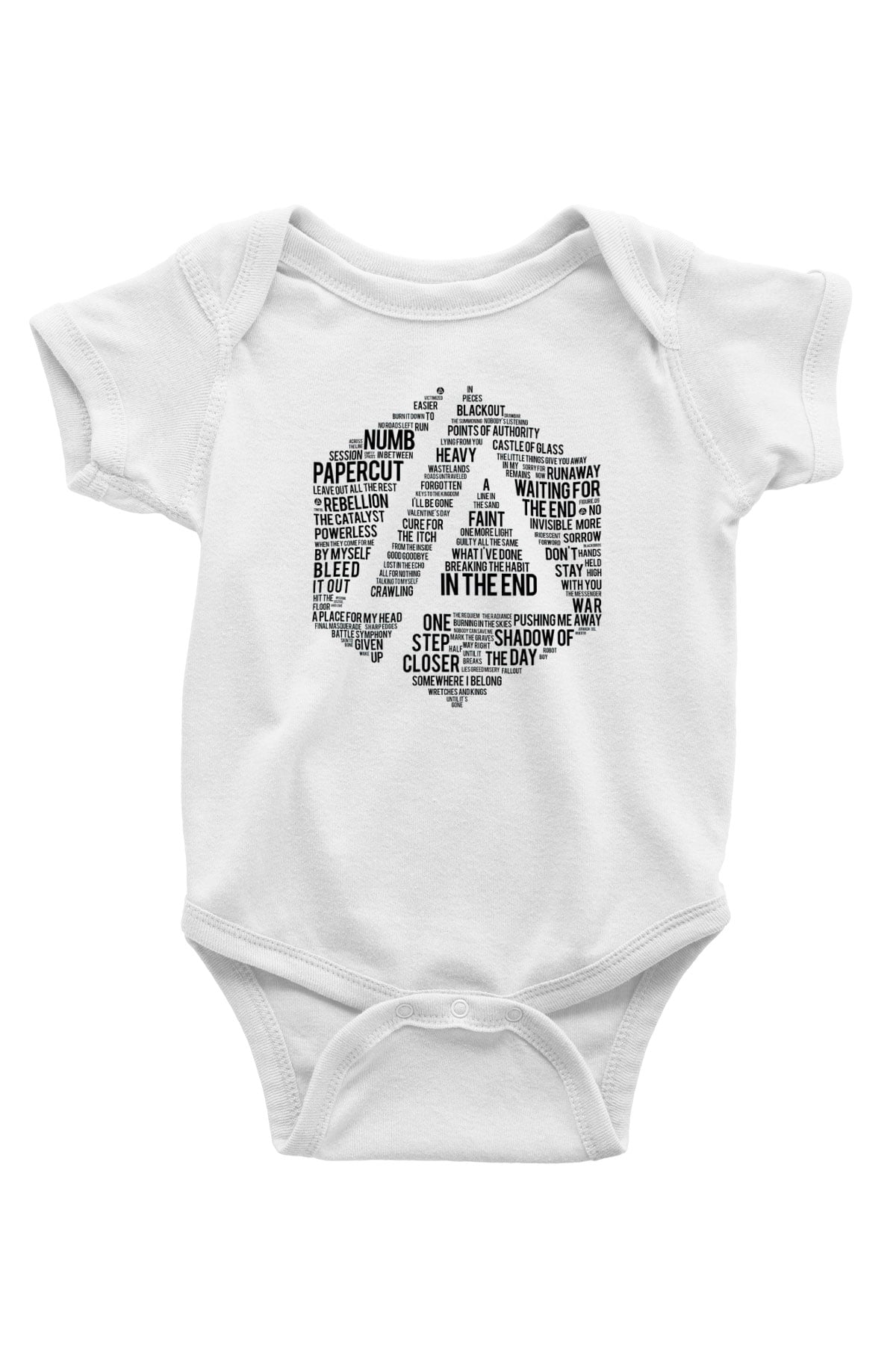 Linkin Park Baskılı Beyaz Unisex Bebek Body - Zıbın
