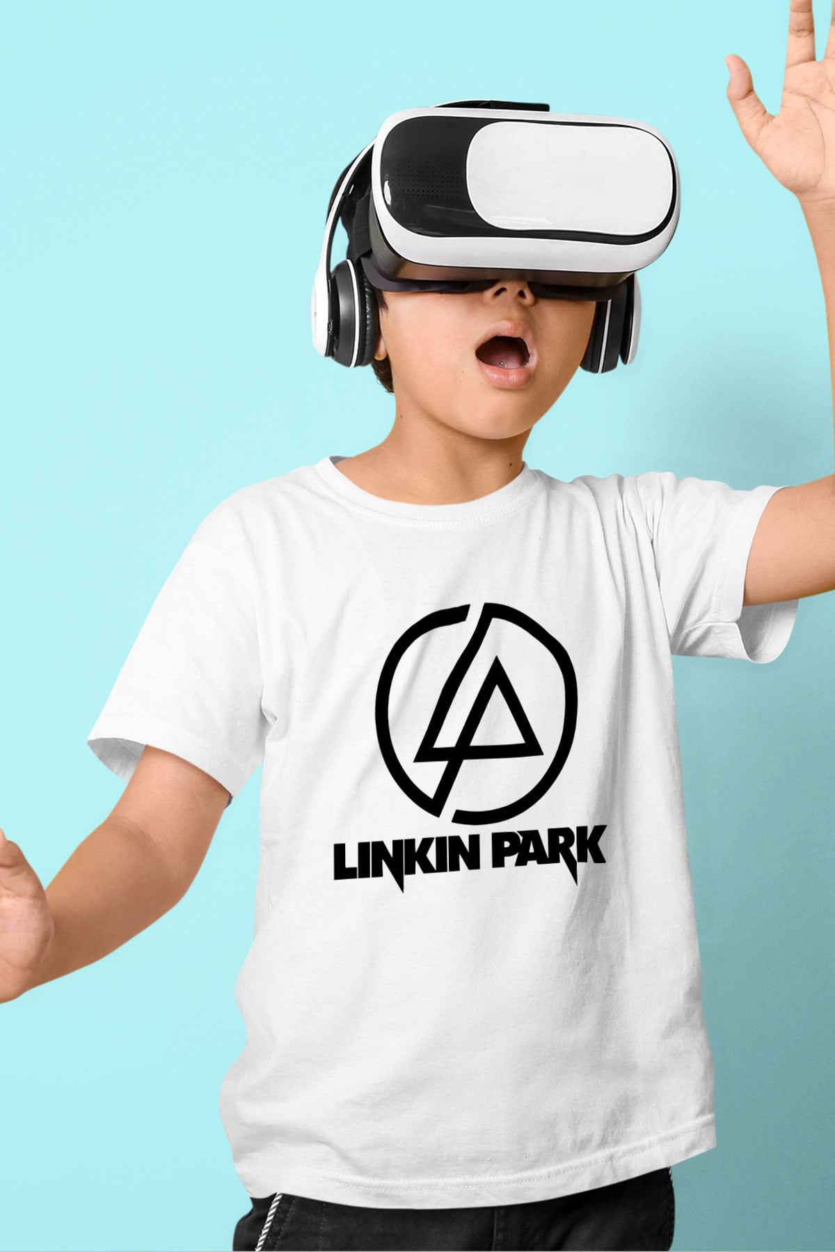 Linkin Park Baskılı Beyaz Unisex Çocuk Tişört