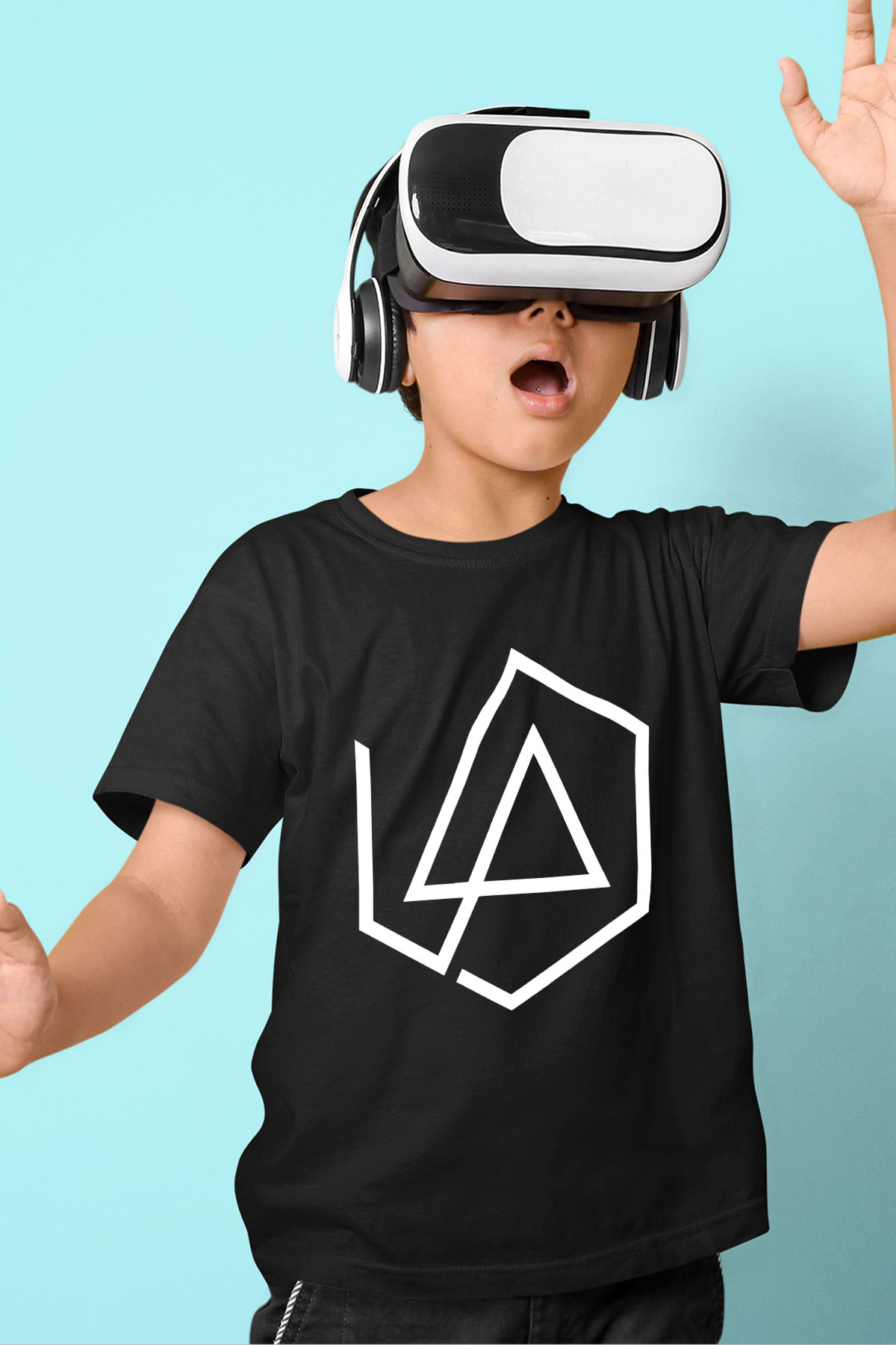 Linkin Park Baskılı Siyah Unisex Çocuk Tişört