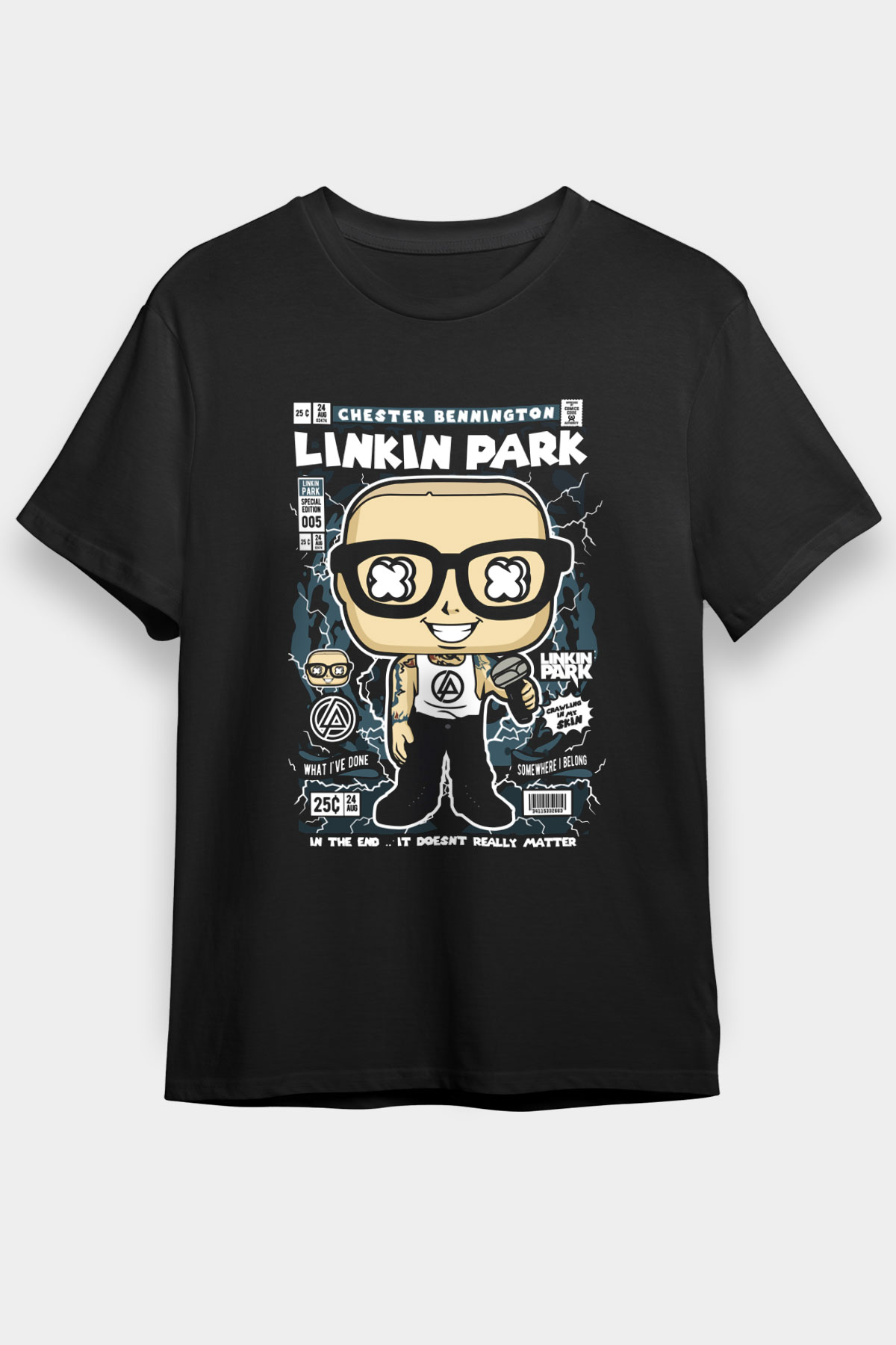 Linkin Park Baskılı Unisex Siyah Tişört