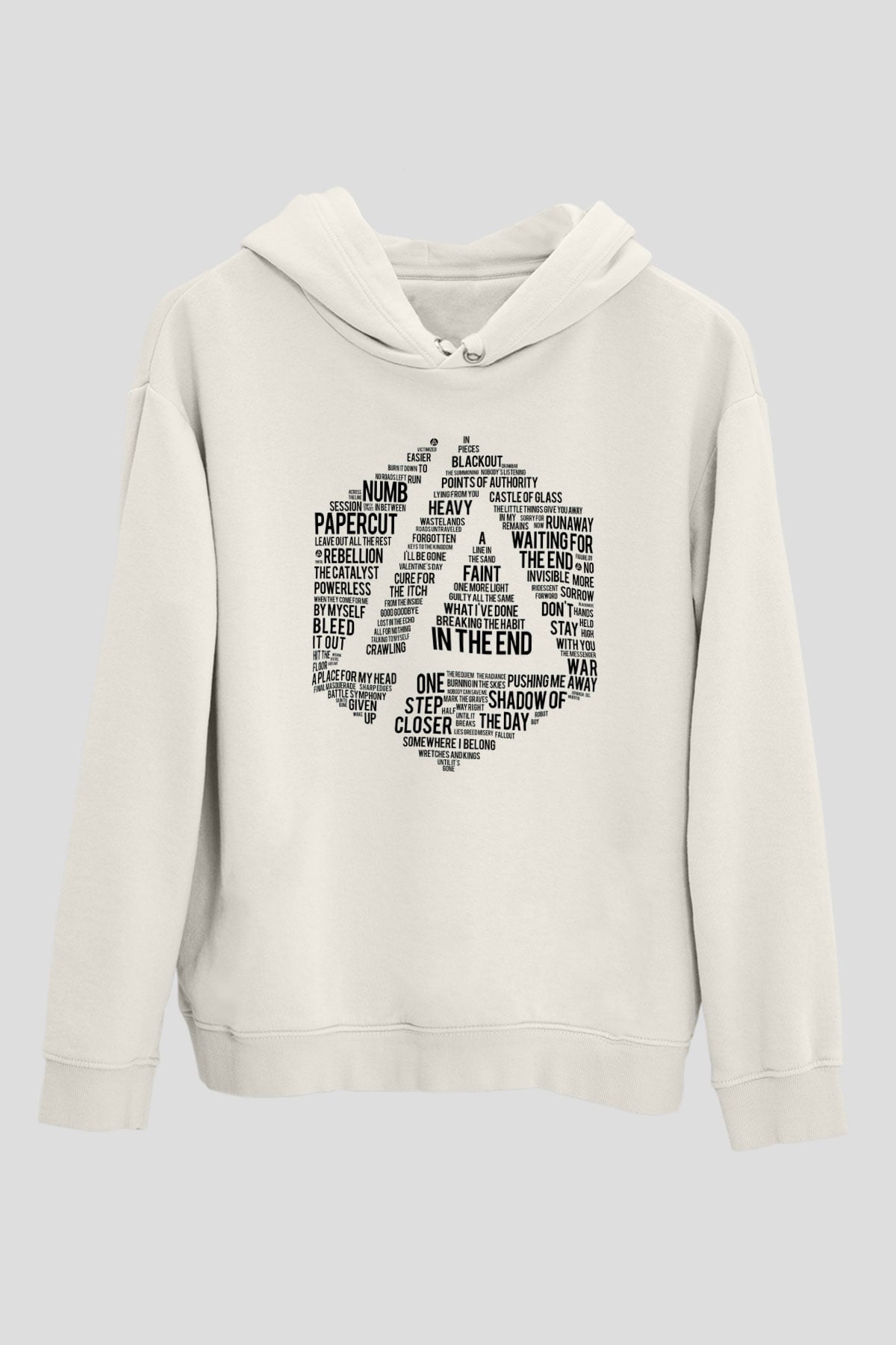 Linkin Park Beyaz Unisex Kapşonlu Sweatshirt