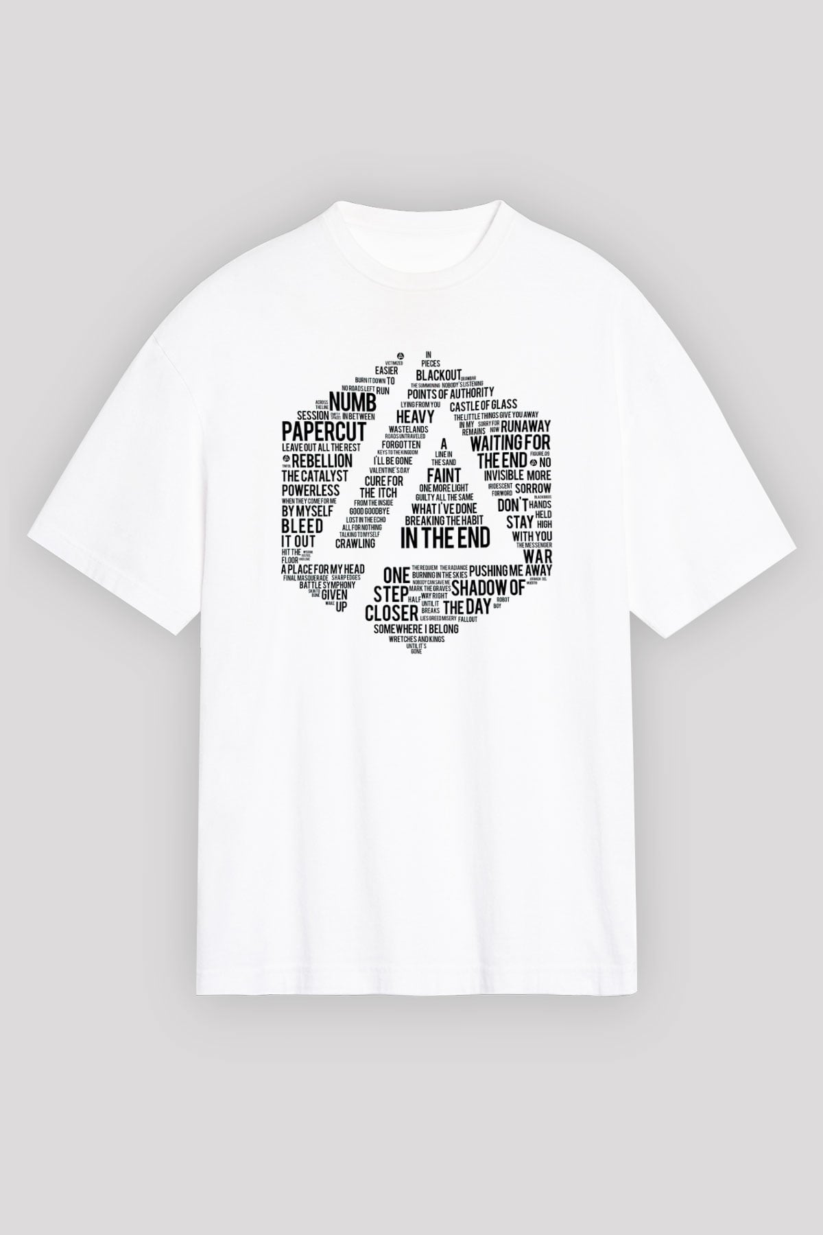 Linkin Park Beyaz Unisex Oversize Tişört T-Shirt