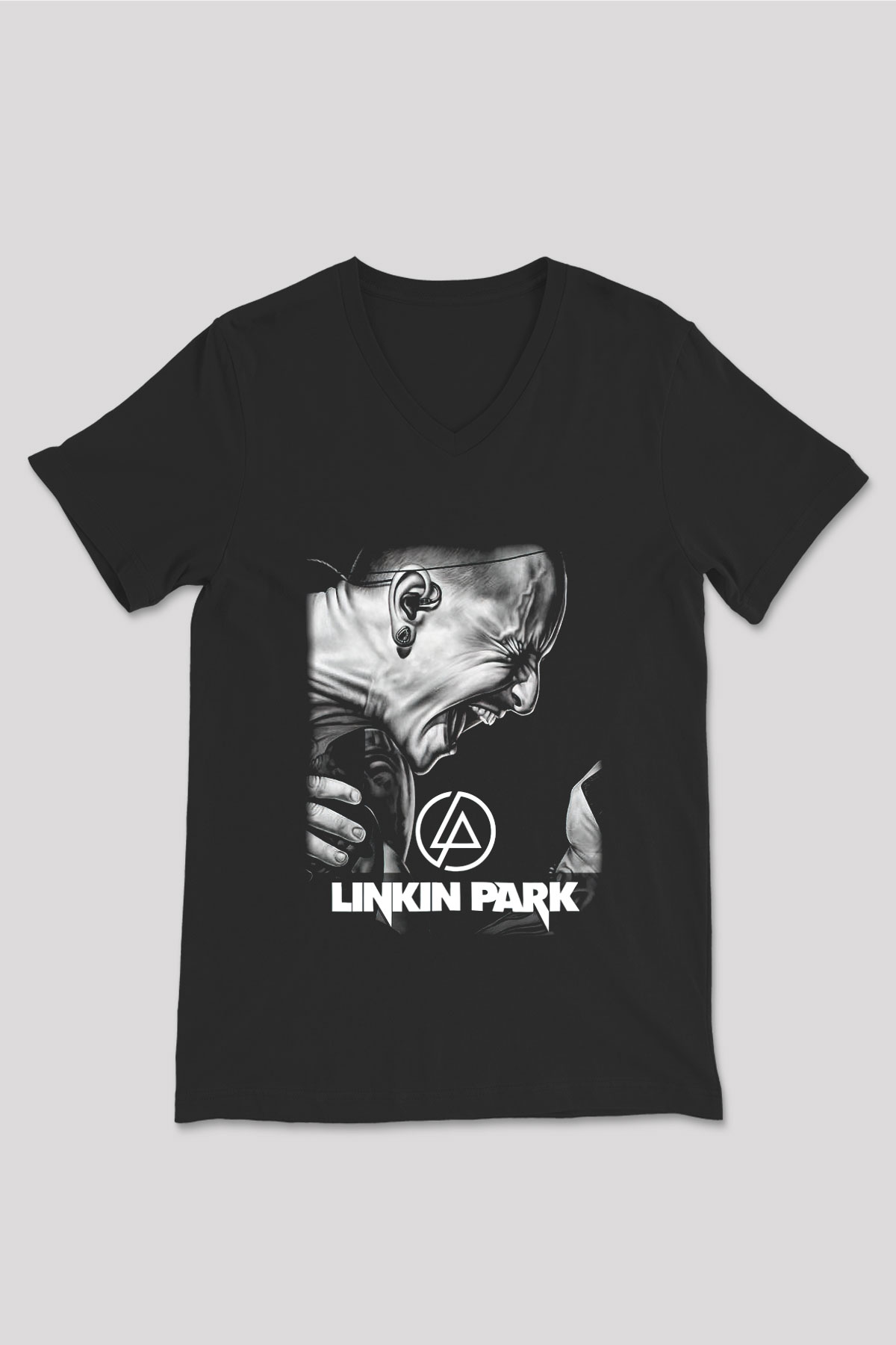 Linkin Park Siyah Unisex V Yaka Tişört T-Shirt