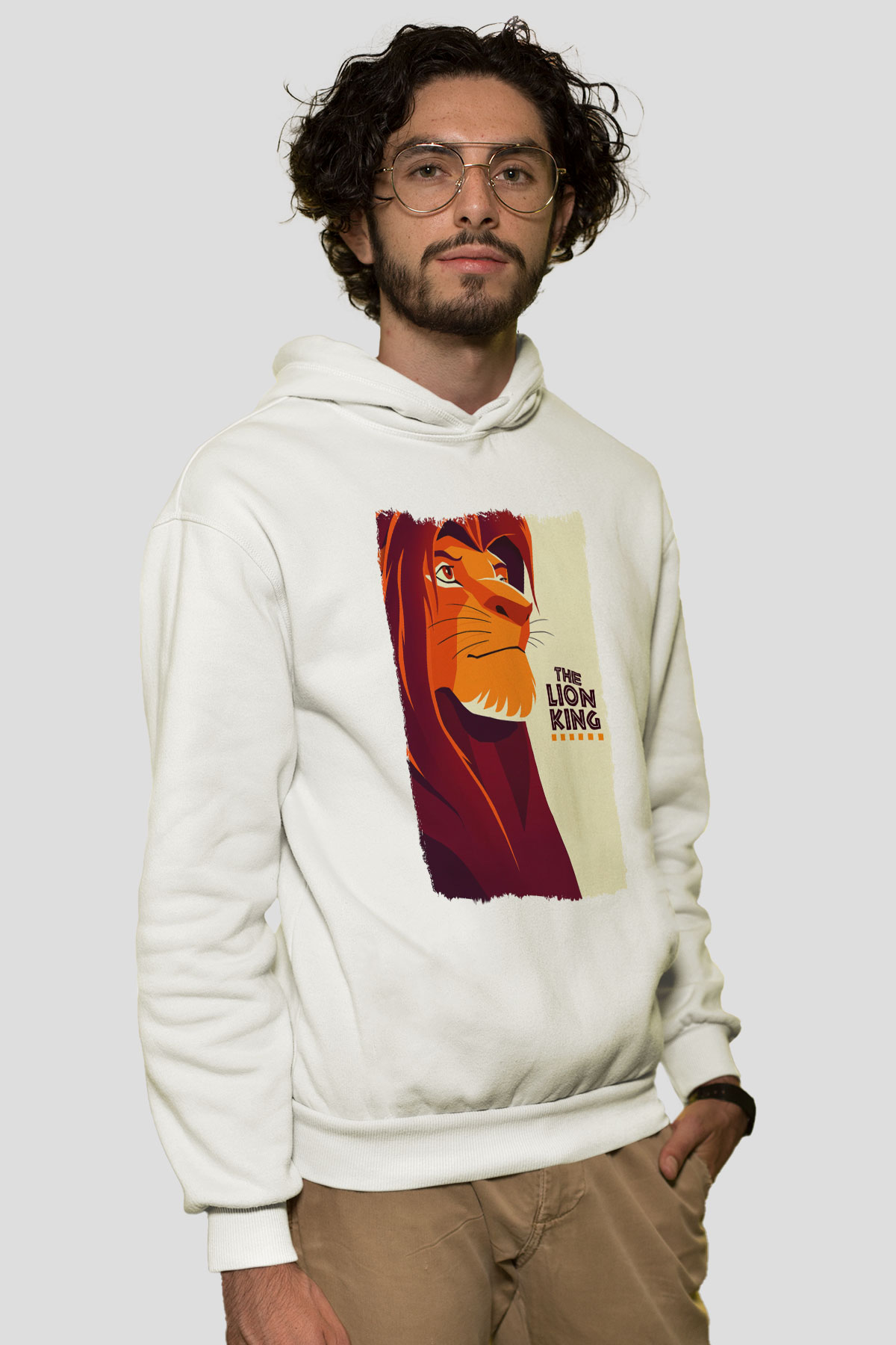 Lion King Beyaz Unisex Hoodie