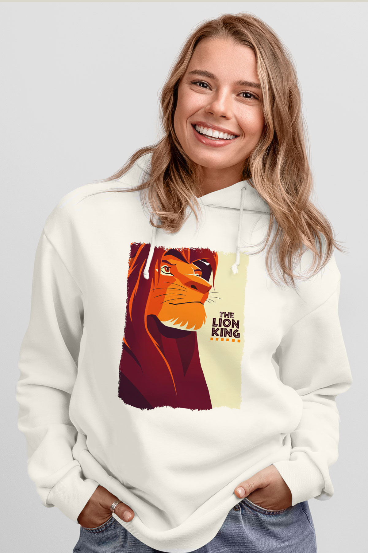 Lion King Beyaz Unisex Hoodie