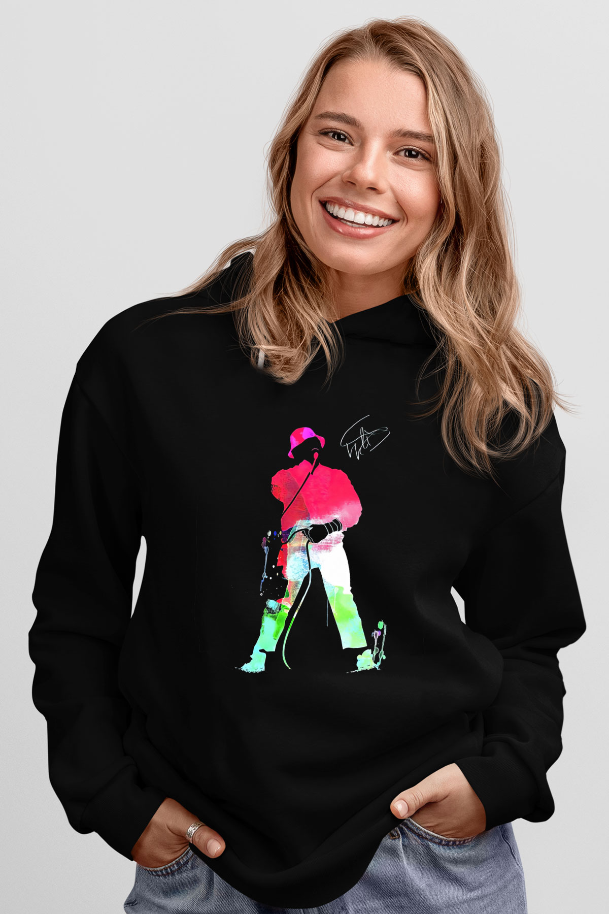 LL Cool J Siyah Unisex Kapüşonlu Sweatshirt