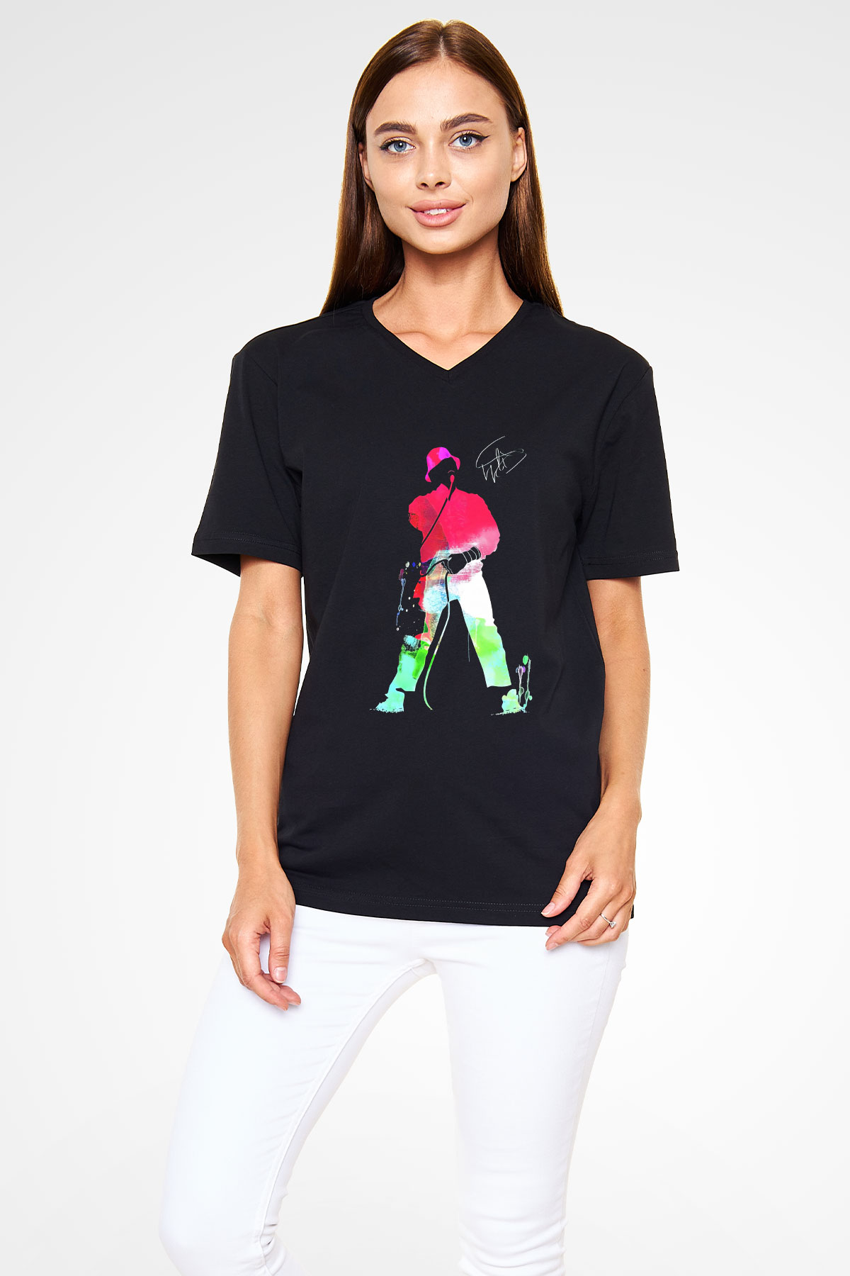 LL Cool J Siyah Unisex V Yaka Tişört