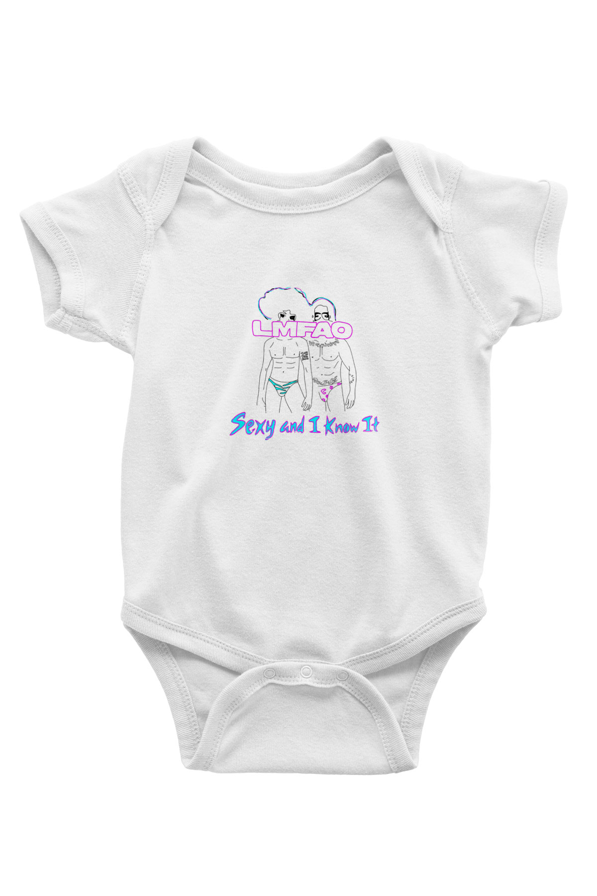 LMFAO Baskılı Unisex Beyaz Bebek Body - Zıbın