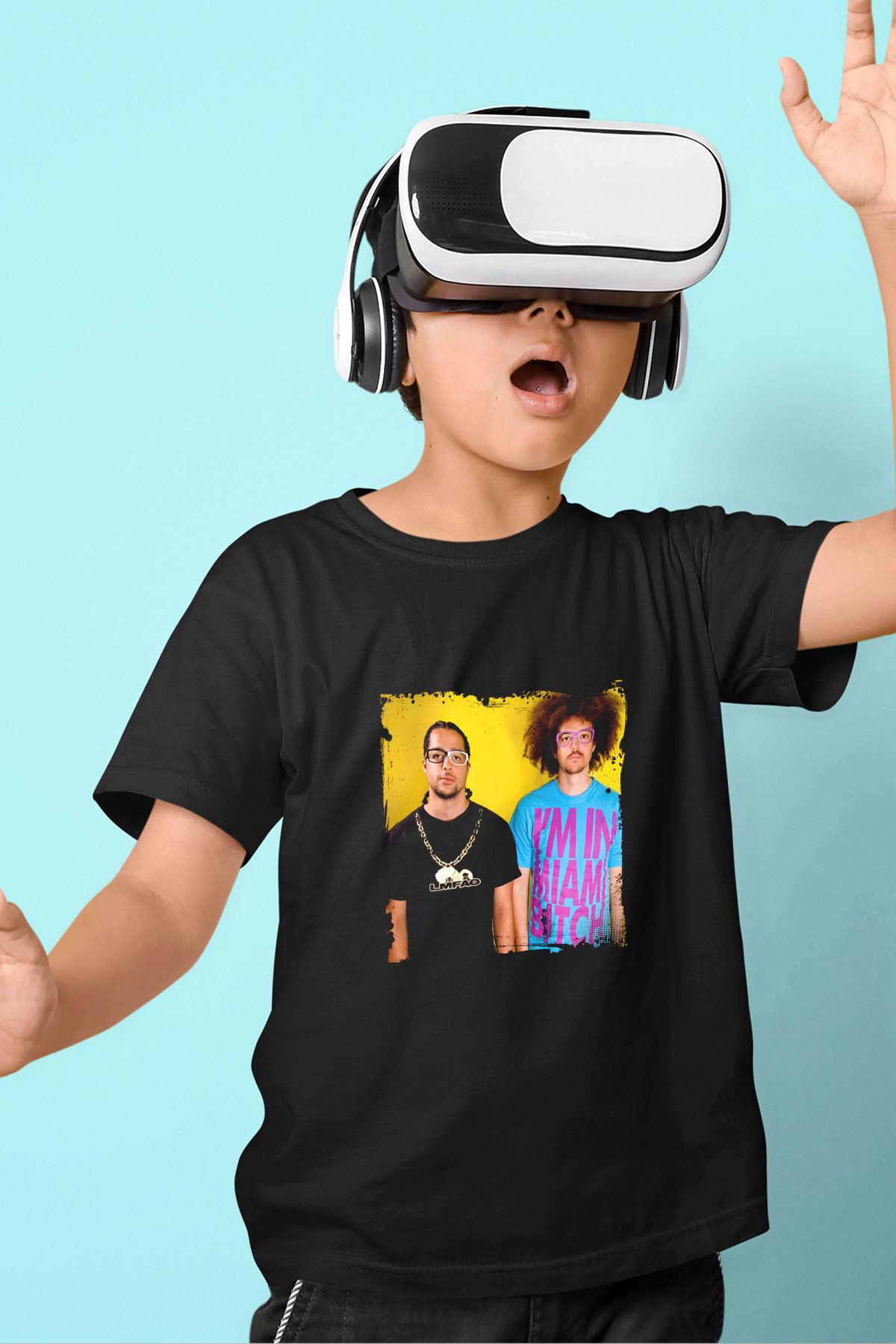 LMFAO Baskılı Unisex Siyah Çocuk Tişört