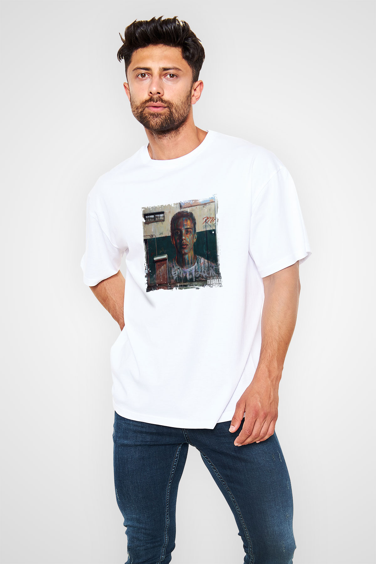 Logic Baskılı Unisex Beyaz Tişört