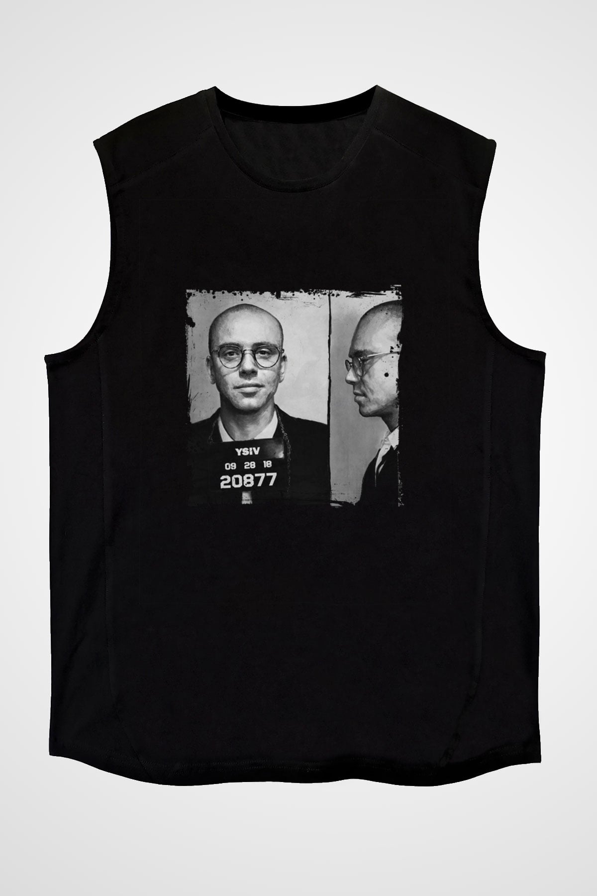 Logic Baskılı Unisex Siyah Kolsuz Tişört