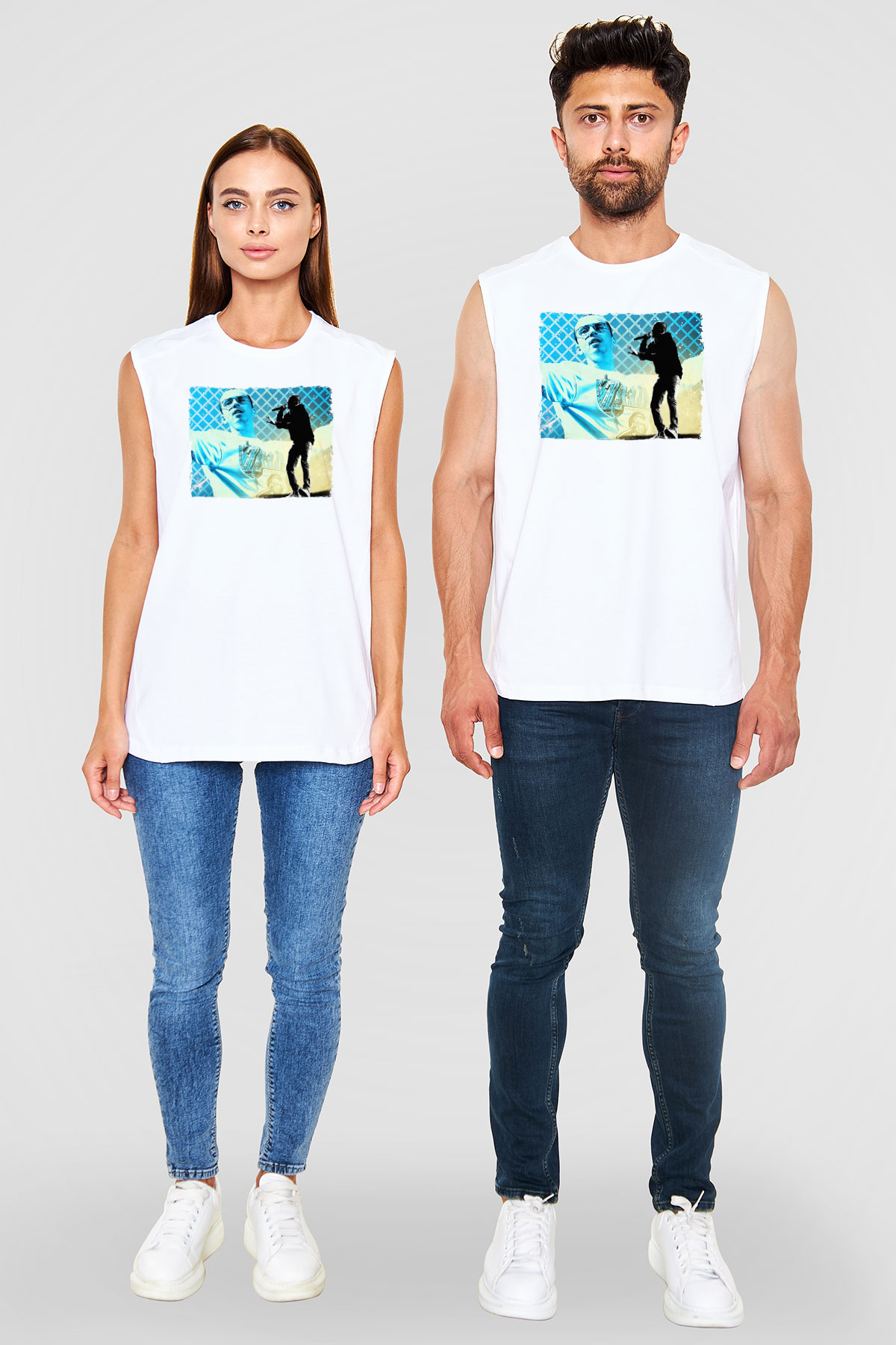 Logic Beyaz Unisex Kolsuz Tişört