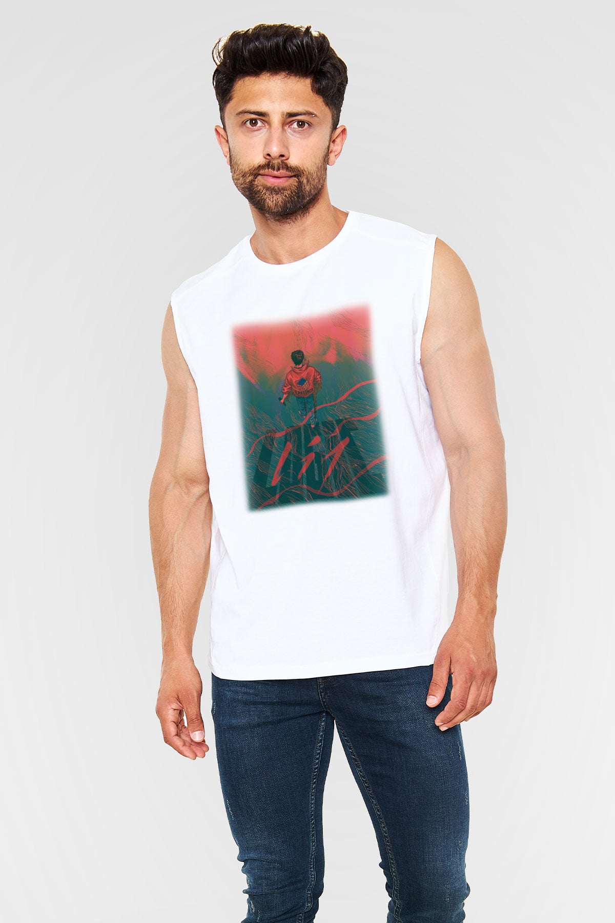 Logic Beyaz Unisex Kolsuz Tişört