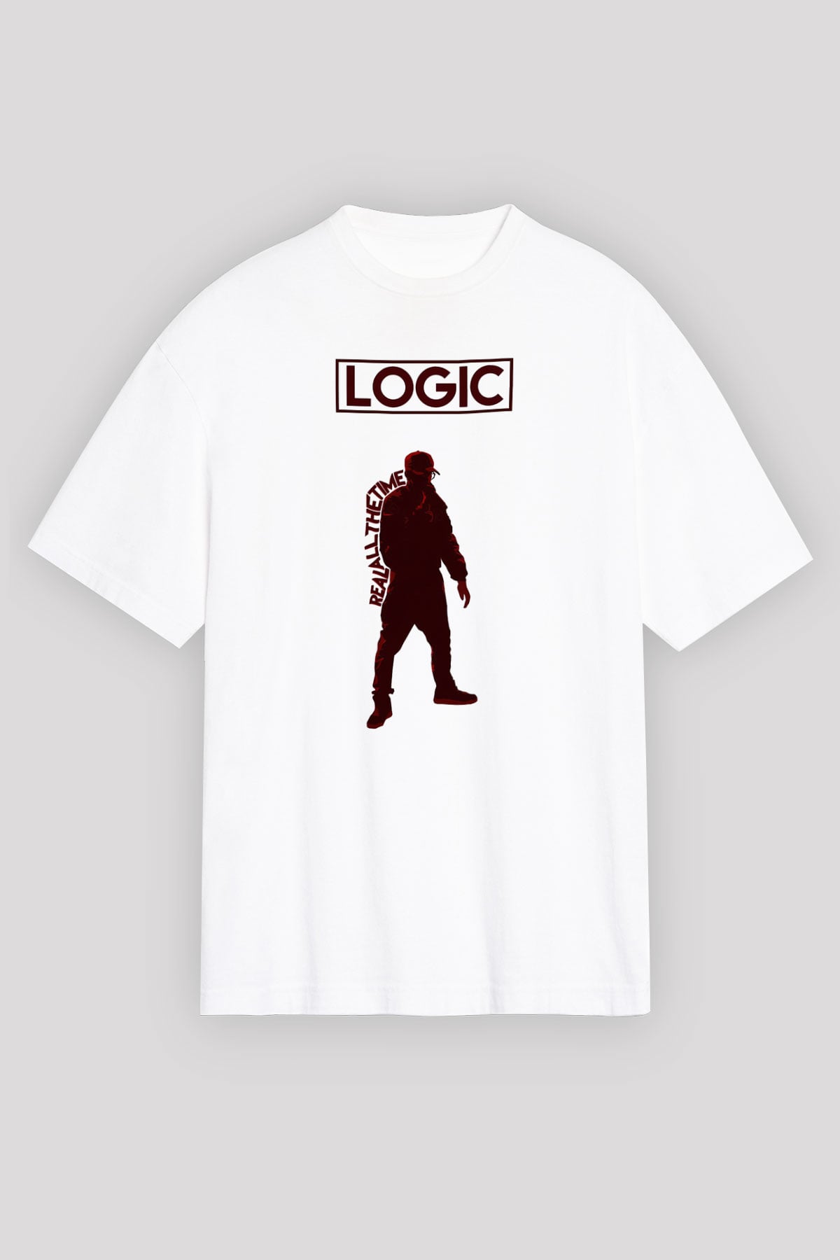Logic Beyaz Unisex Oversize Tişört T-Shirt