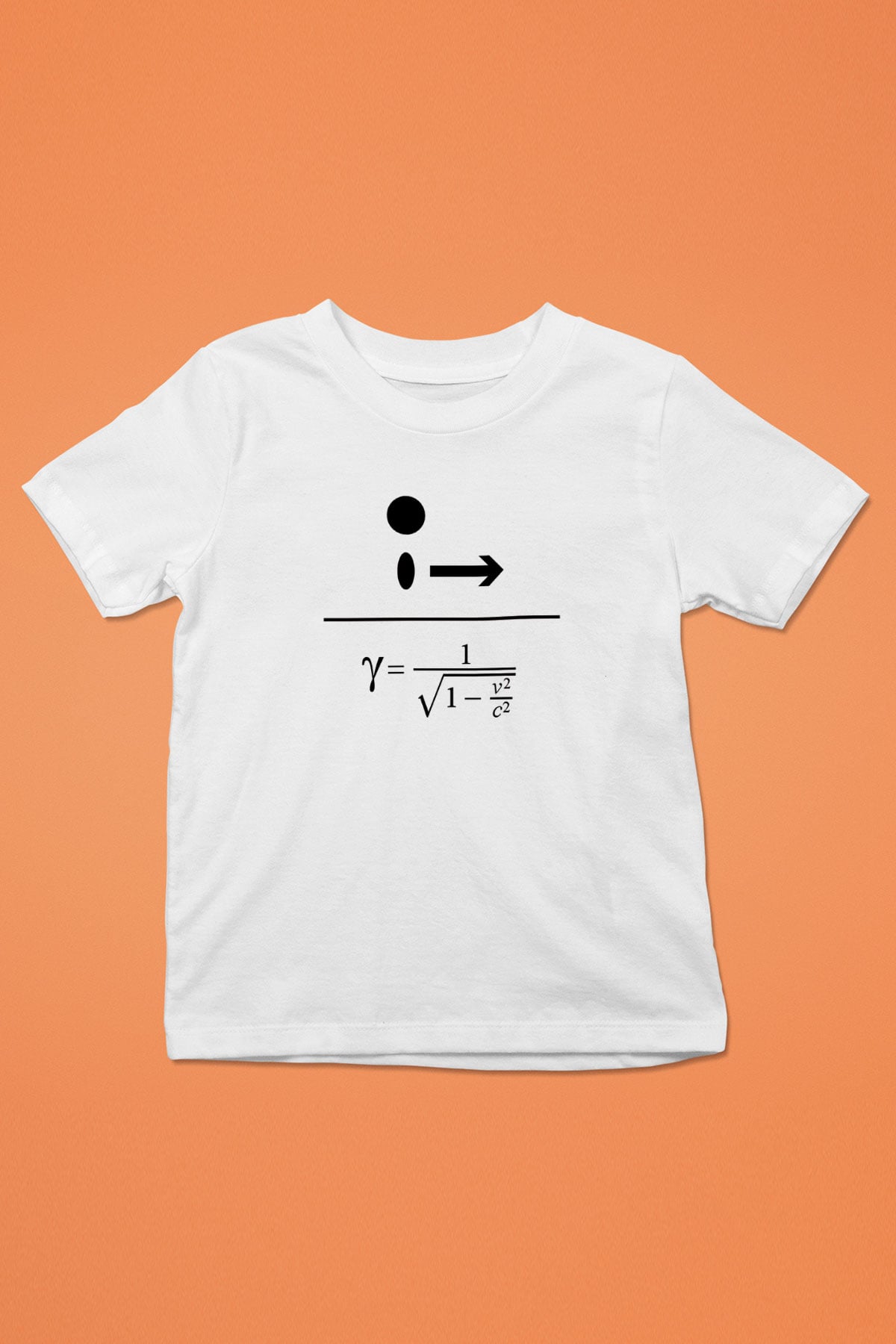 Lorentz Faktörü Baskılı Unisex Beyaz Çocuk Tişörtü - Tshirt