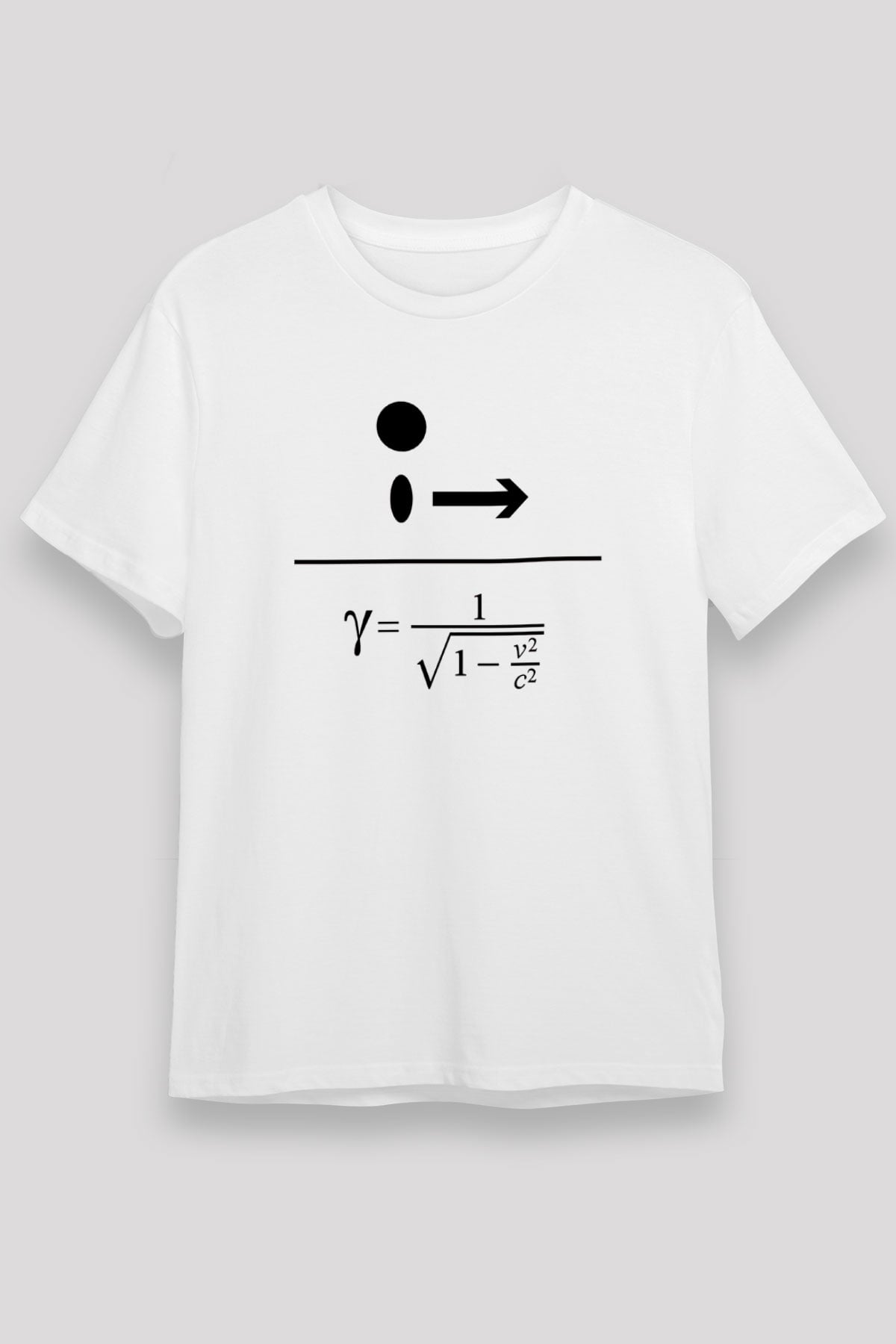 Lorentz Faktörü Baskılı Unisex Beyaz Tişört - Tshirt