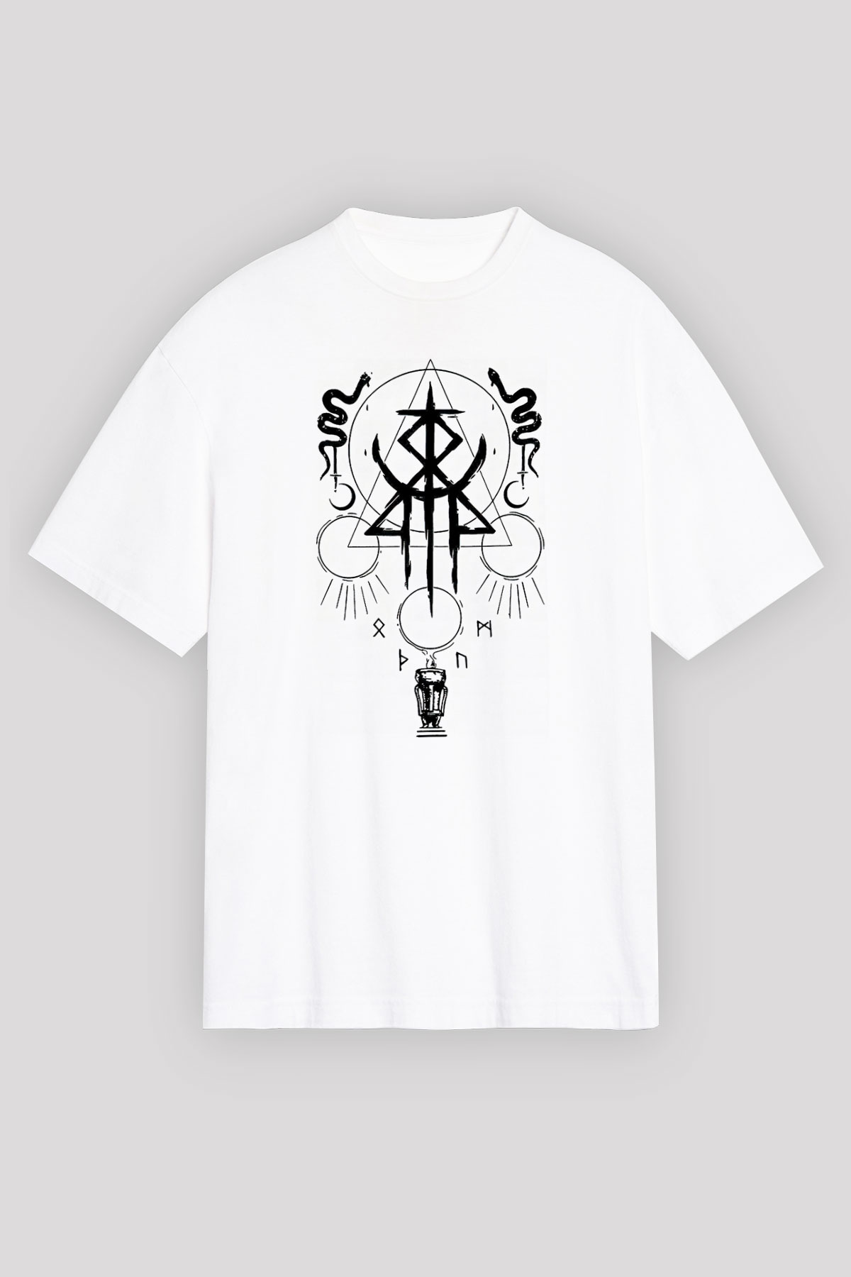 Lorna Shore Baskılı Beyaz Unisex Oversize Tişört - Tshirt