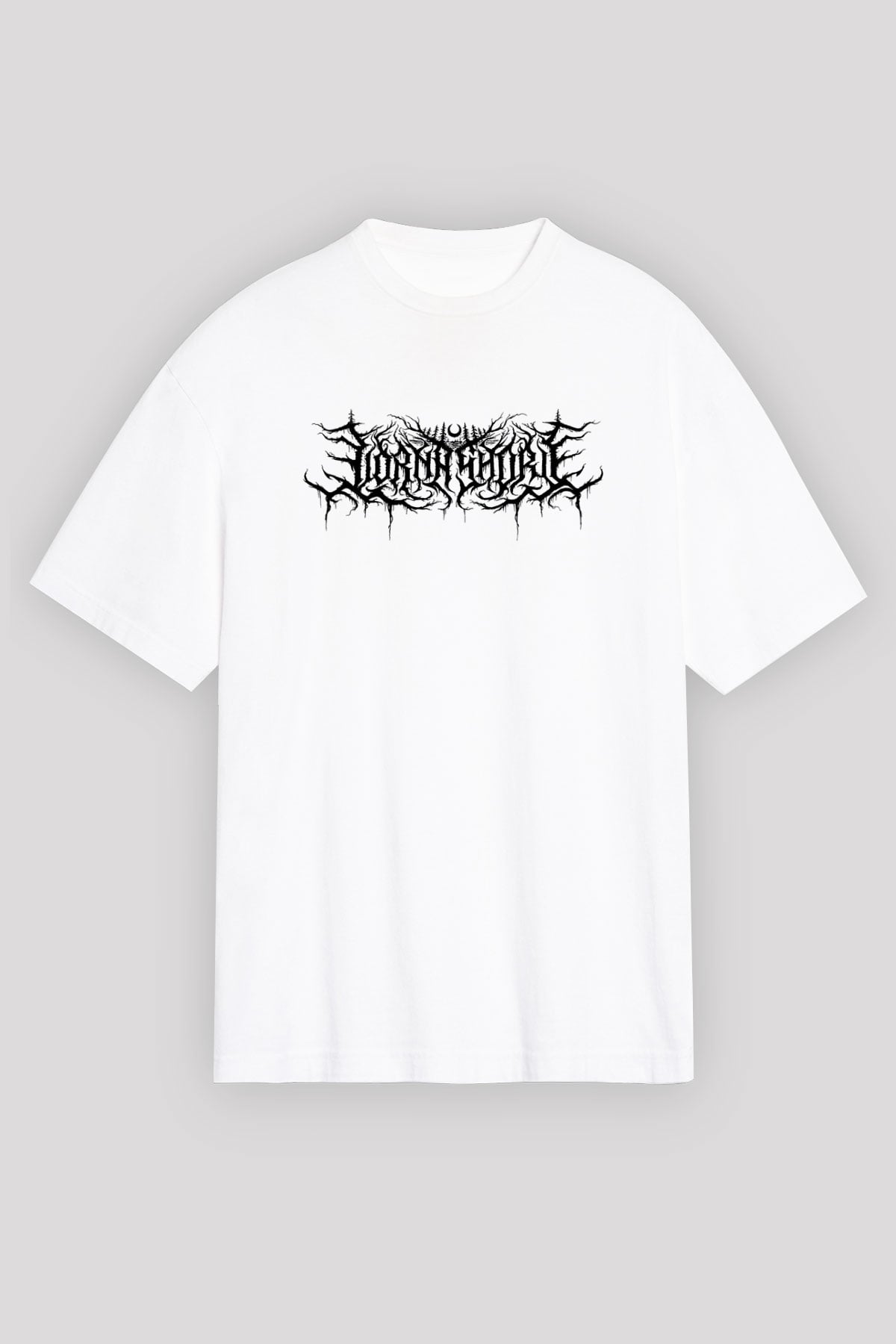 Lorna Shore Baskılı Beyaz Unisex Oversize Tişört - Tshirt