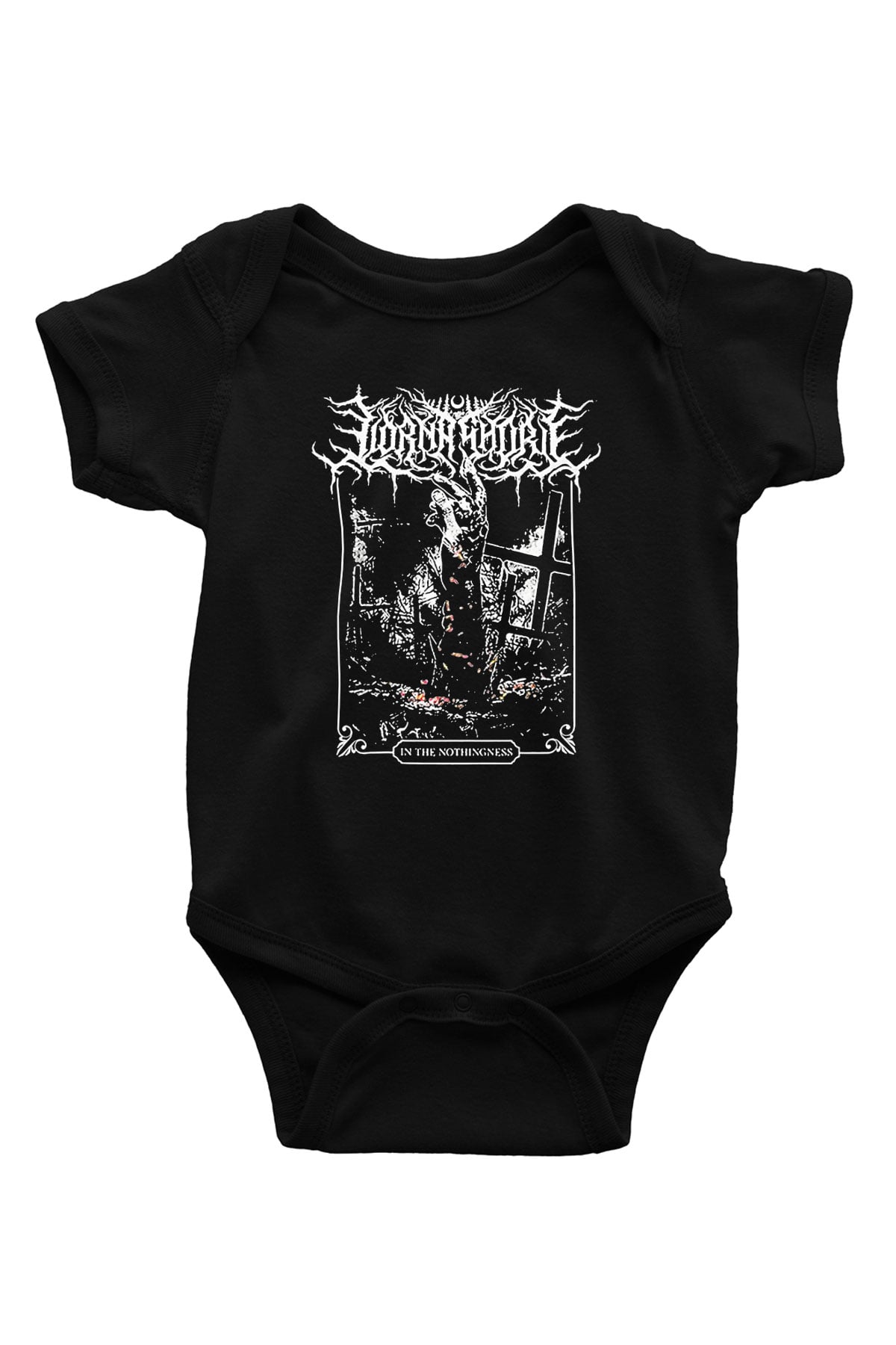 Lorna Shore Baskılı Unisex Siyah Bebek Body - Zıbın