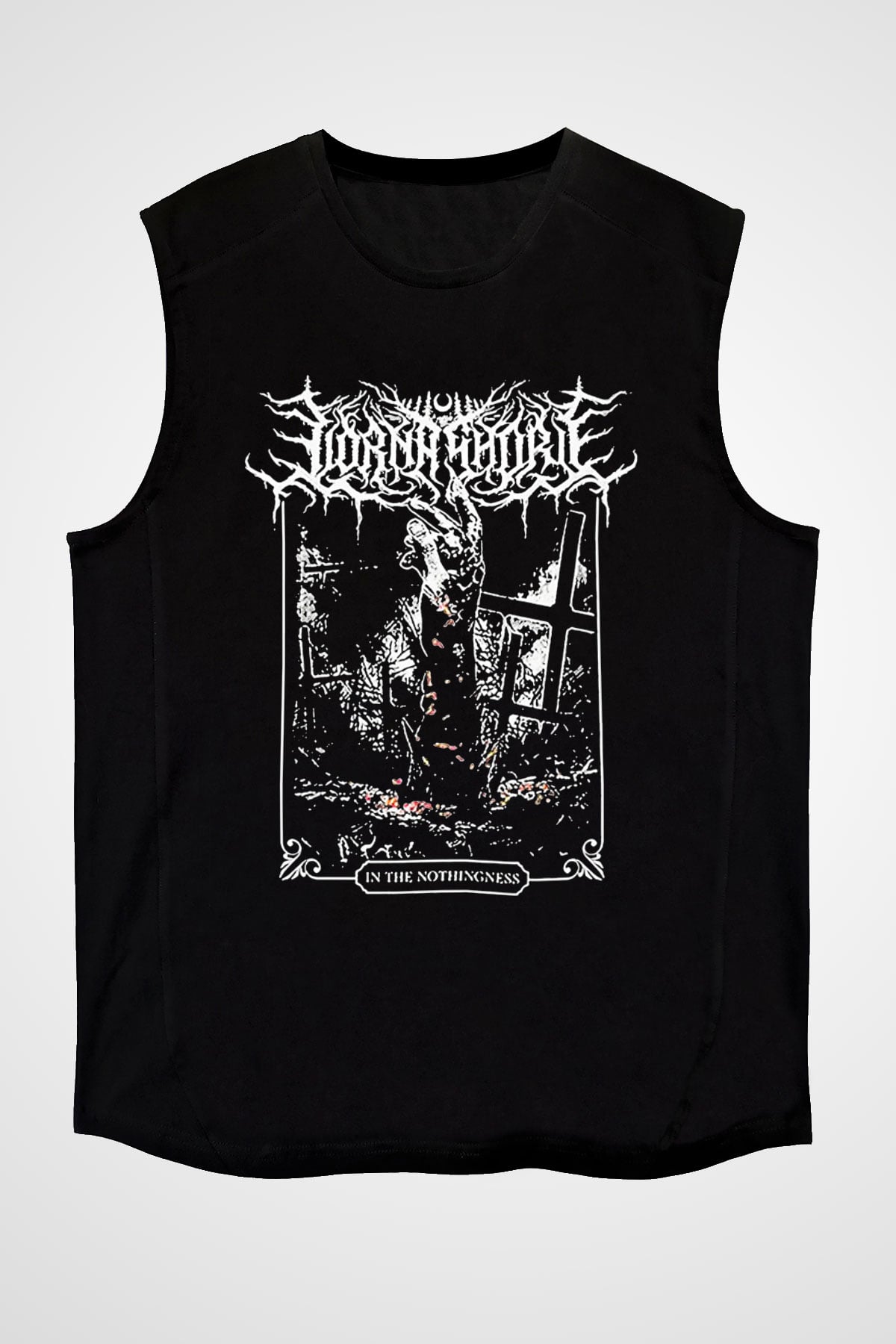 Lorna Shore Baskılı Unisex Siyah Kolsuz Tişört - Tshirt
