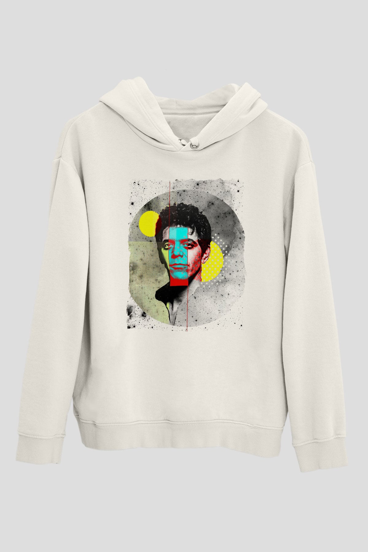 Lou Reed Beyaz Unisex Kapüşonlu Sweatshirt
