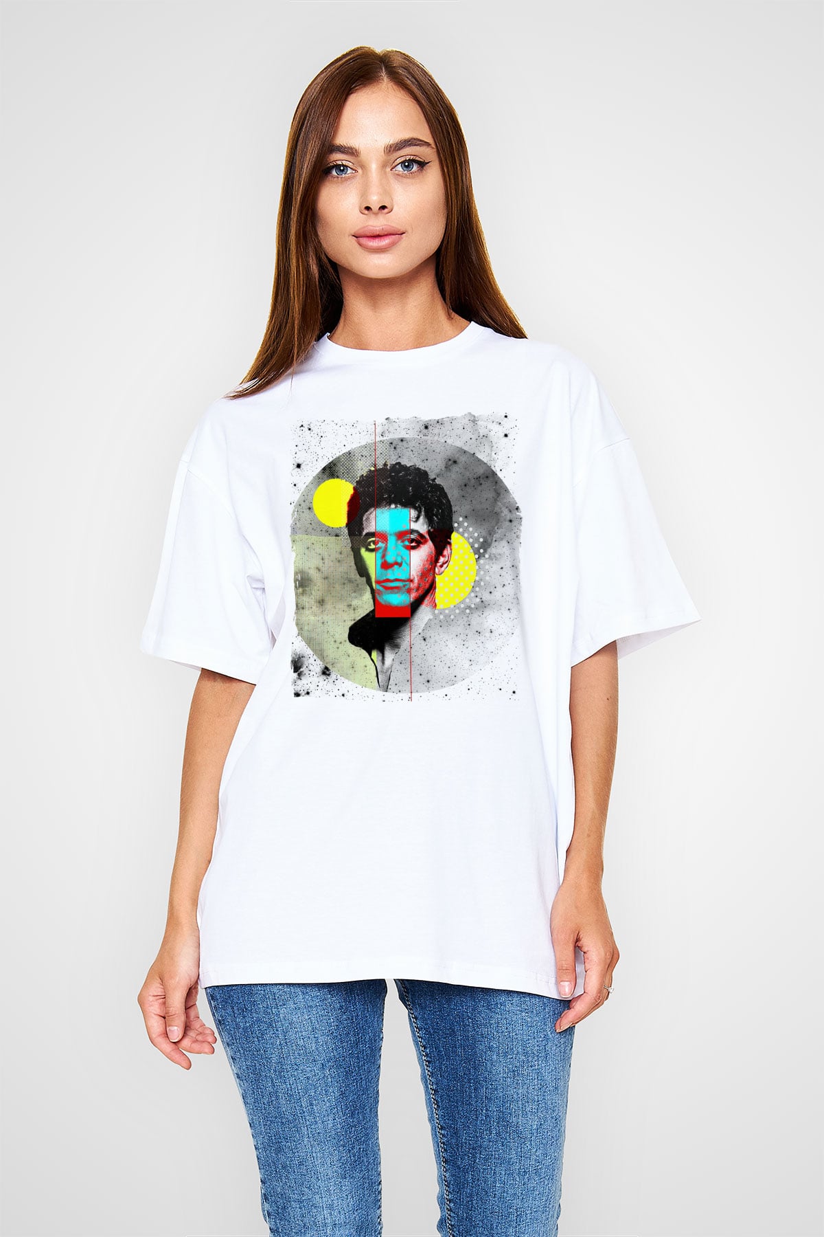 Lou Reed Beyaz Unisex Tişört T-Shirt - TişörtFabrikası