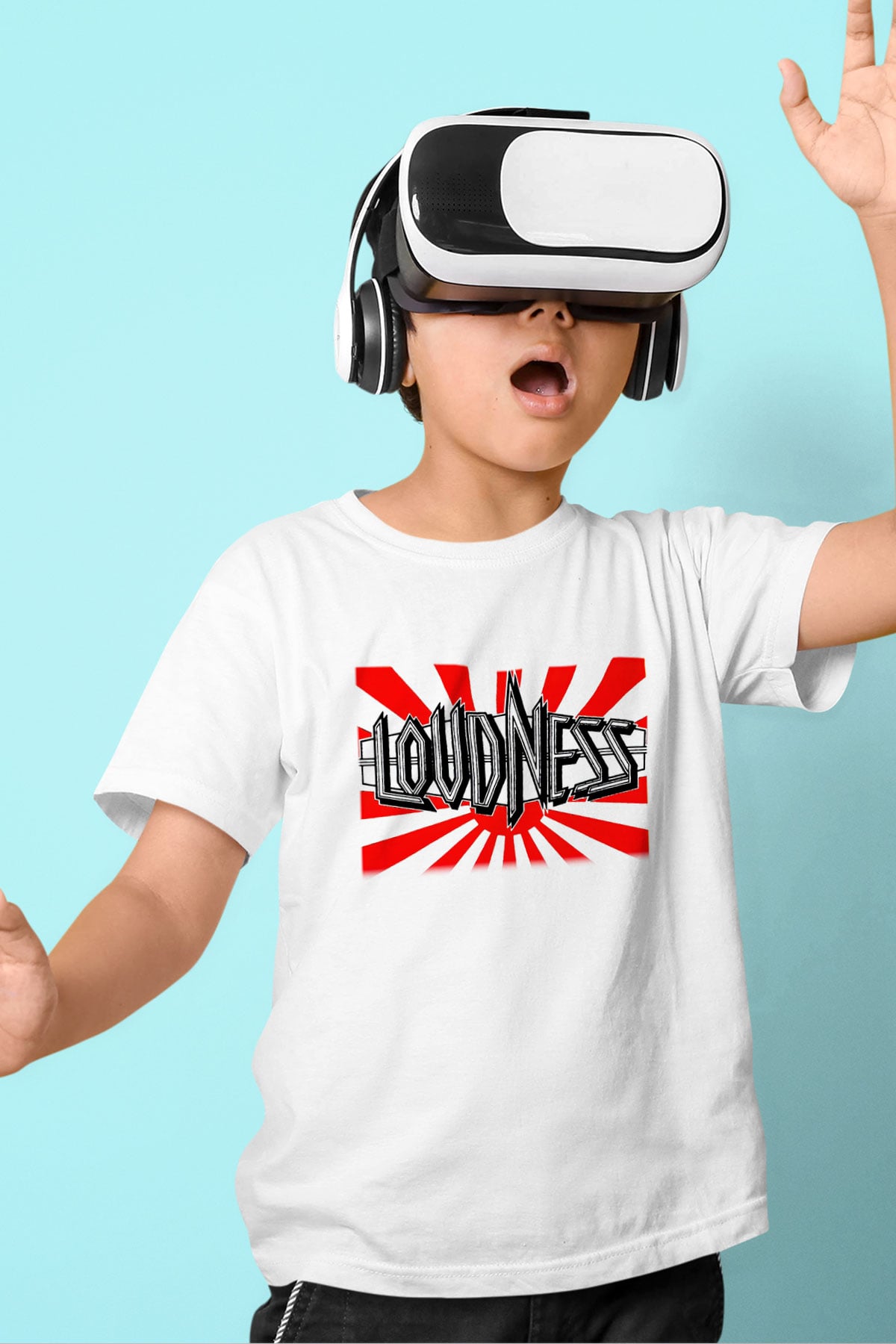 Loudness Baskılı Beyaz Unisex Çocuk Tişört