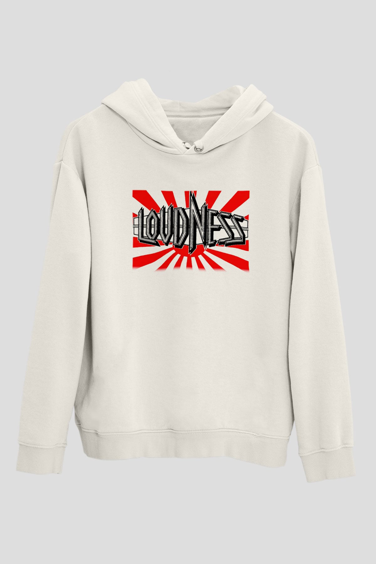 Loudness Beyaz Unisex Kapşonlu Sweatshirt