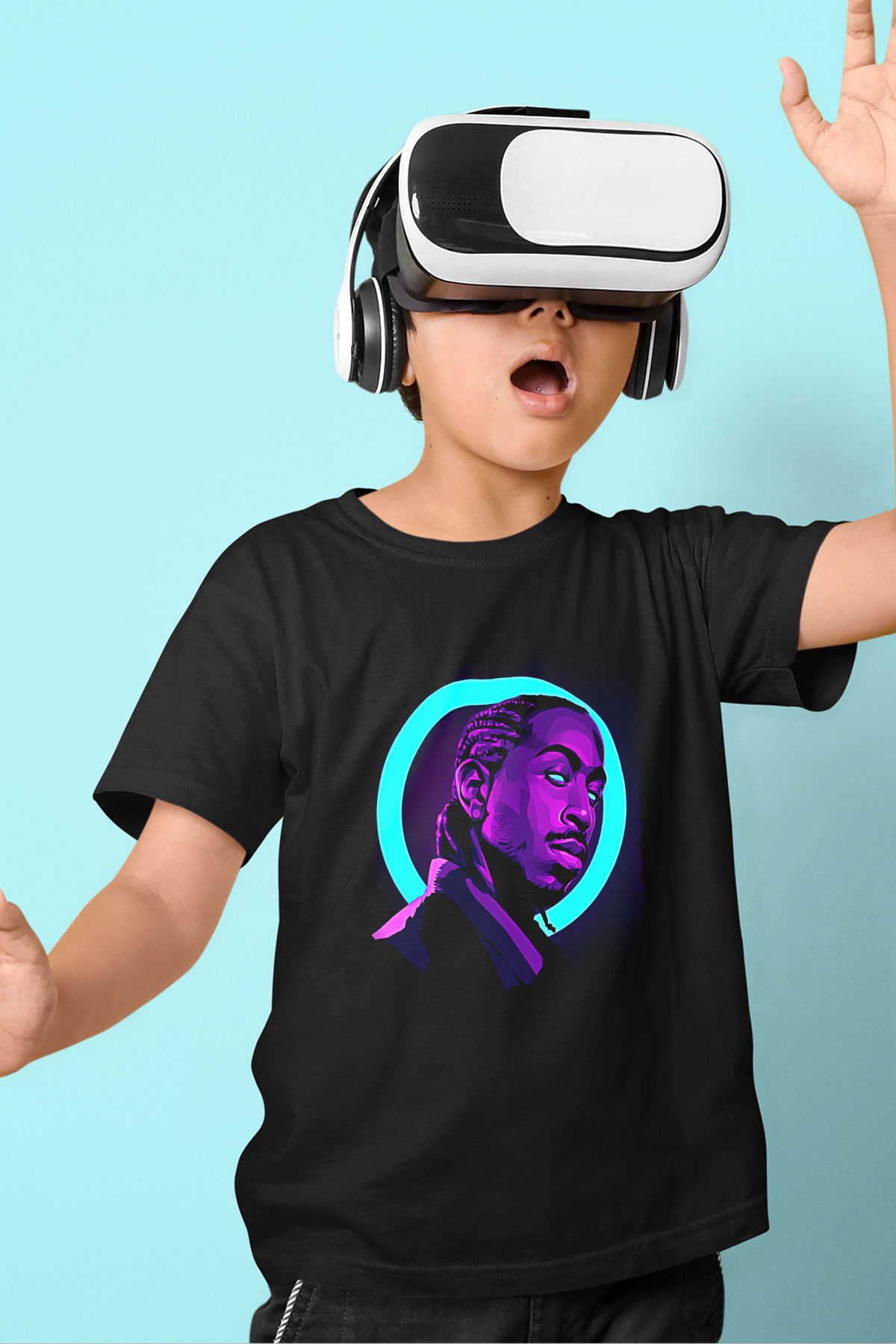 Ludacris Baskılı Unisex Siyah Çocuk Tişört - Tshirt