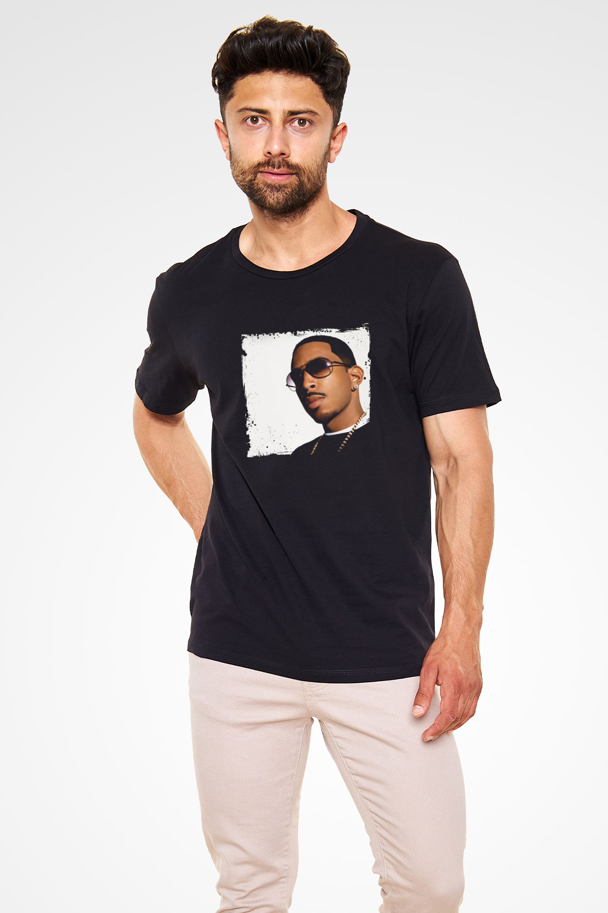 Ludacris Baskılı Unisex Siyah Tişört