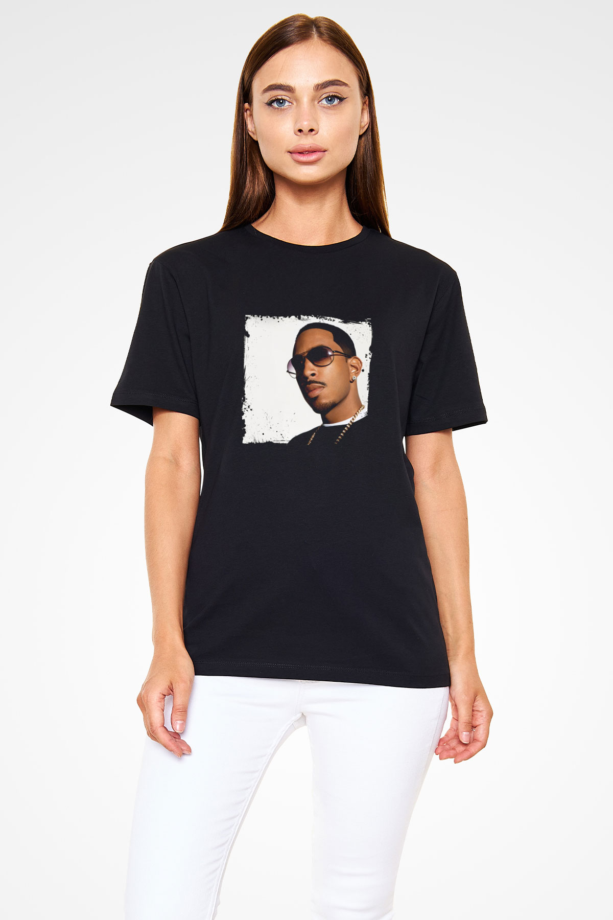 Ludacris Baskılı Unisex Siyah Tişört