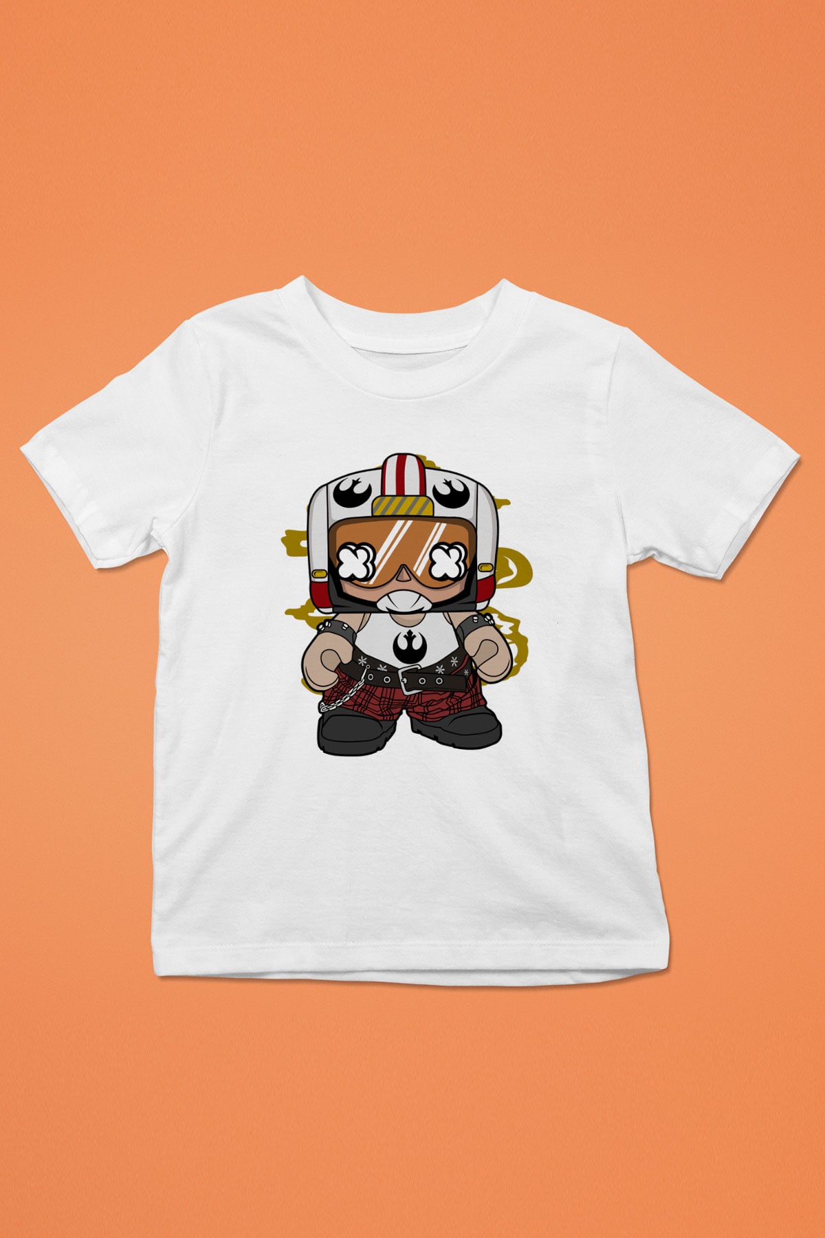 Luke Skypunk Baskılı Beyaz Unisex Çocuk Tişört