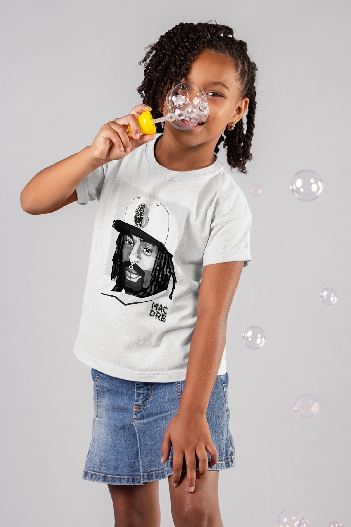 Mac Dre Beyaz Unisex Çocuk Tişört
