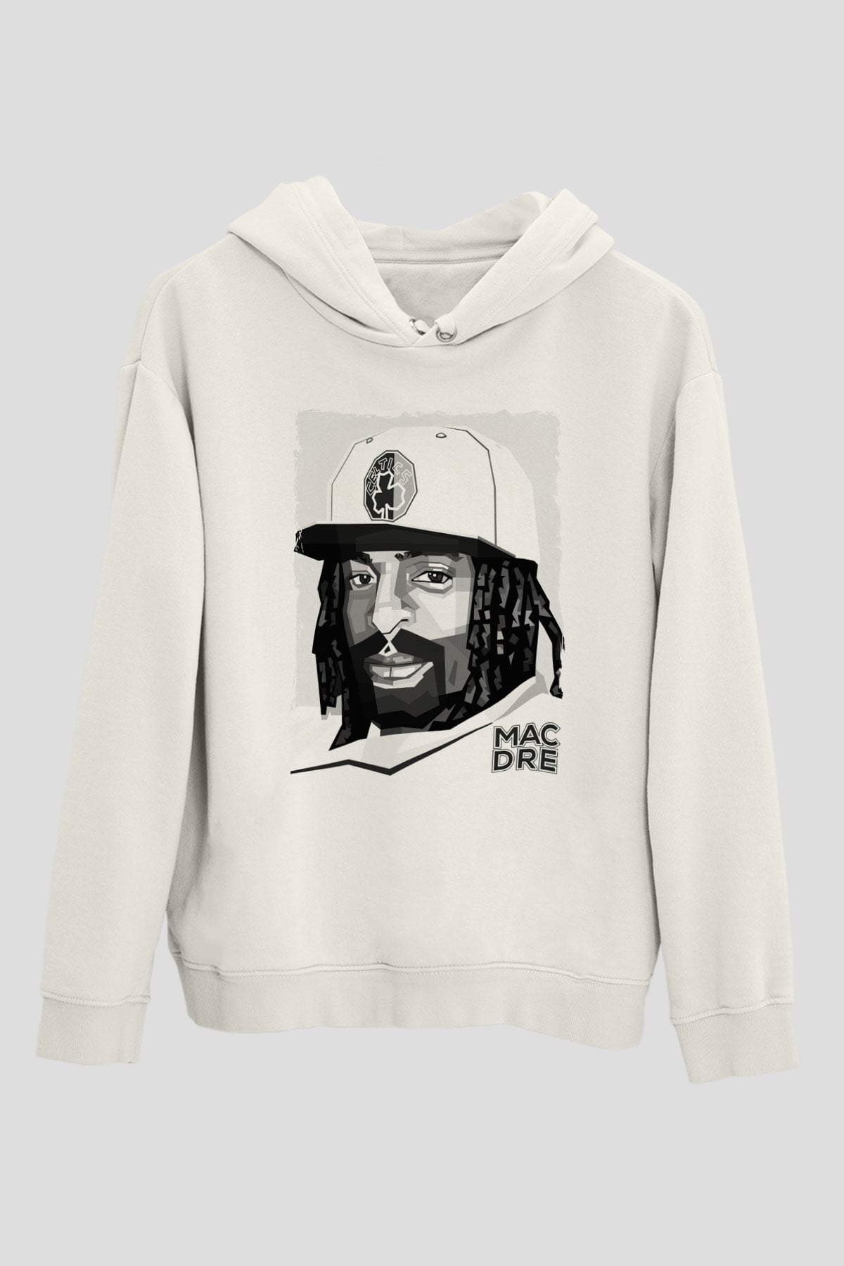 Mac Dre Beyaz Unisex Kapüşonlu Sweatshirt