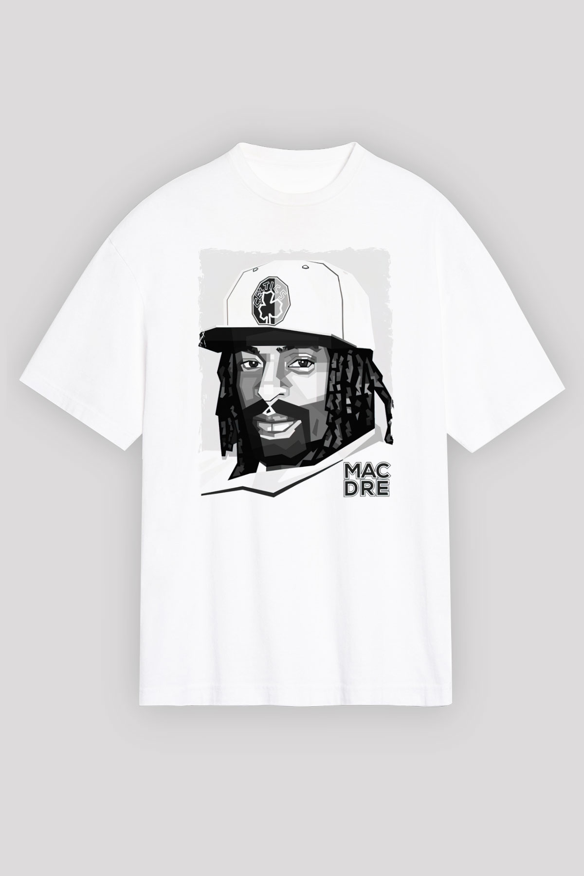 Mac Dre Beyaz Unisex Tişört T-Shirt - TişörtFabrikası