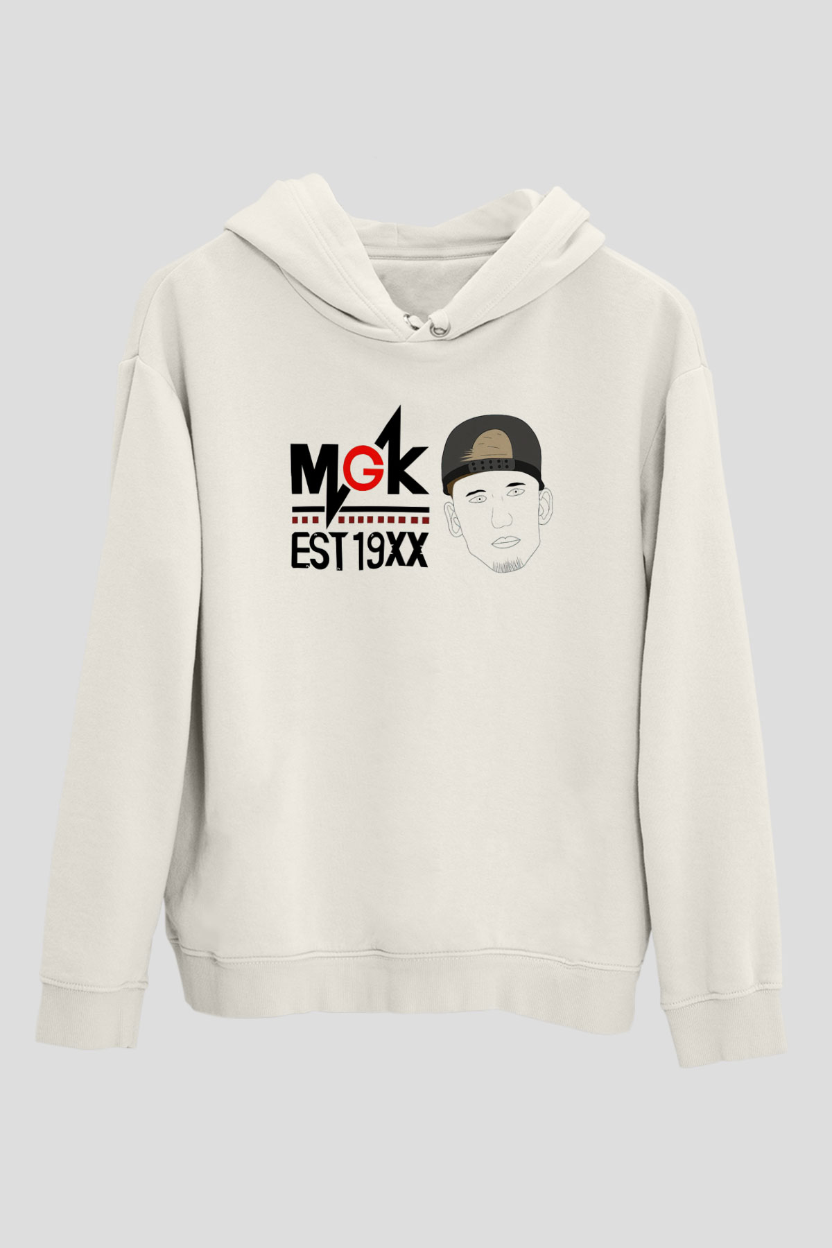 Machine Gun Kelly Beyaz Unisex Kapşonlu Sweatshirt