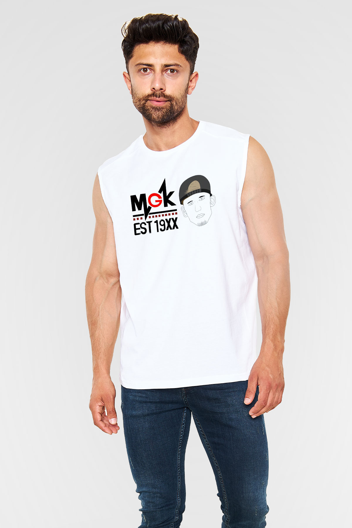 Machine Gun Kelly Beyaz Unisex Kolsuz Tişört