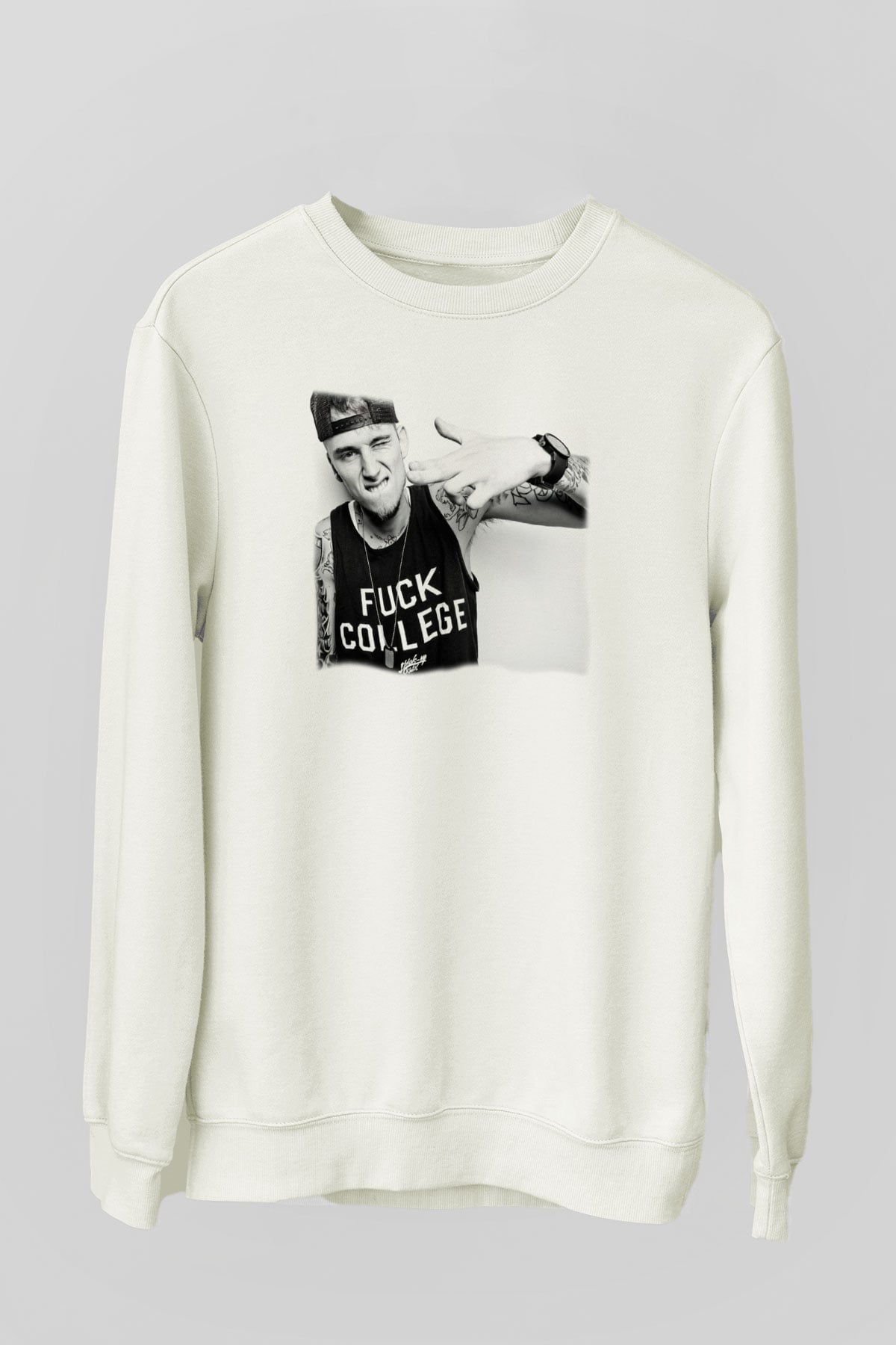 Machine Gun Kelly Beyaz Unisex Sweatshirt