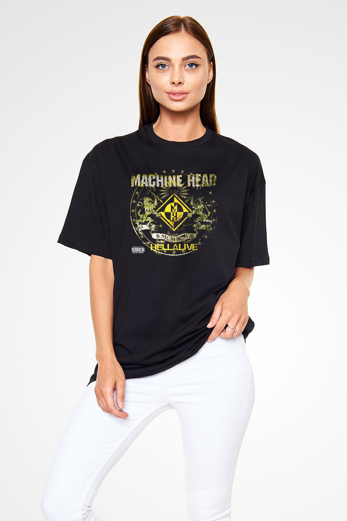 Machine Head Siyah Unisex Oversize Tişört T-Shirt