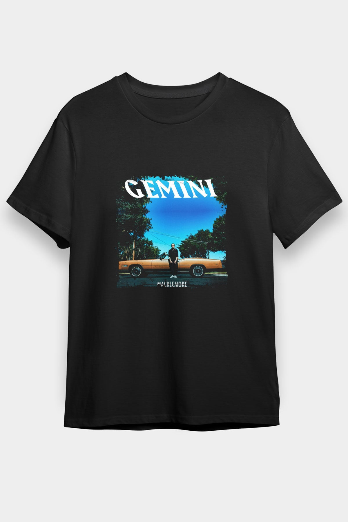 Macklemore Baskılı Unisex Siyah Tişört