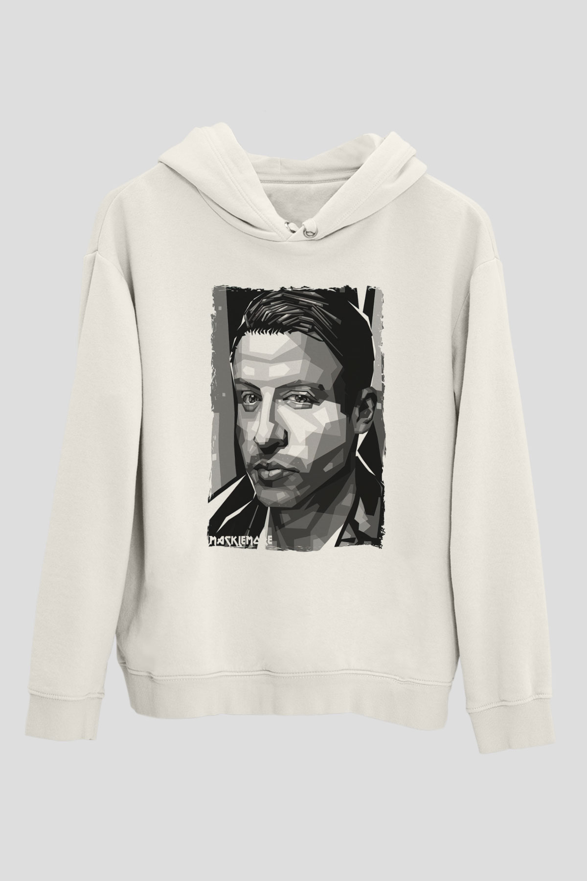 Macklemore Beyaz Unisex Kapüşonlu Sweatshirt