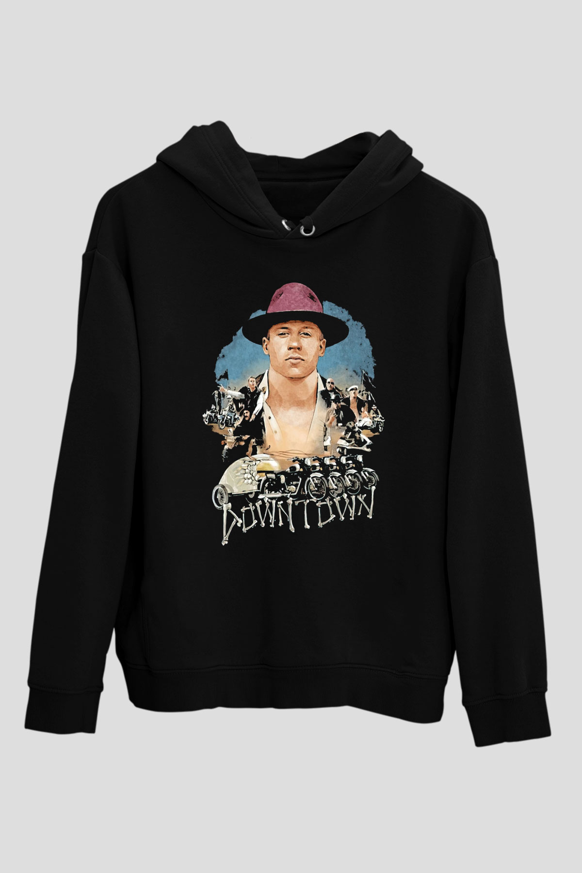 Macklemore Siyah Unisex Kapüşonlu Sweatshirt