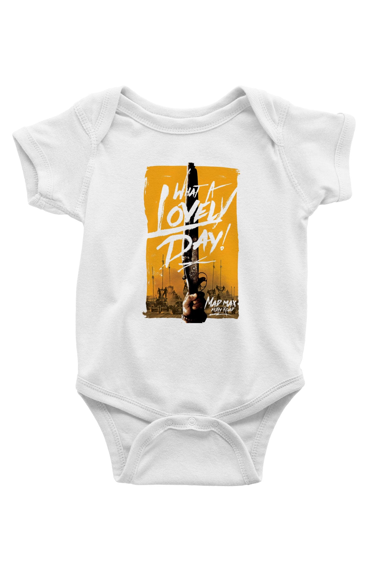 Mad Max Baskılı Beyaz Unisex Bebek Body - Zıbın