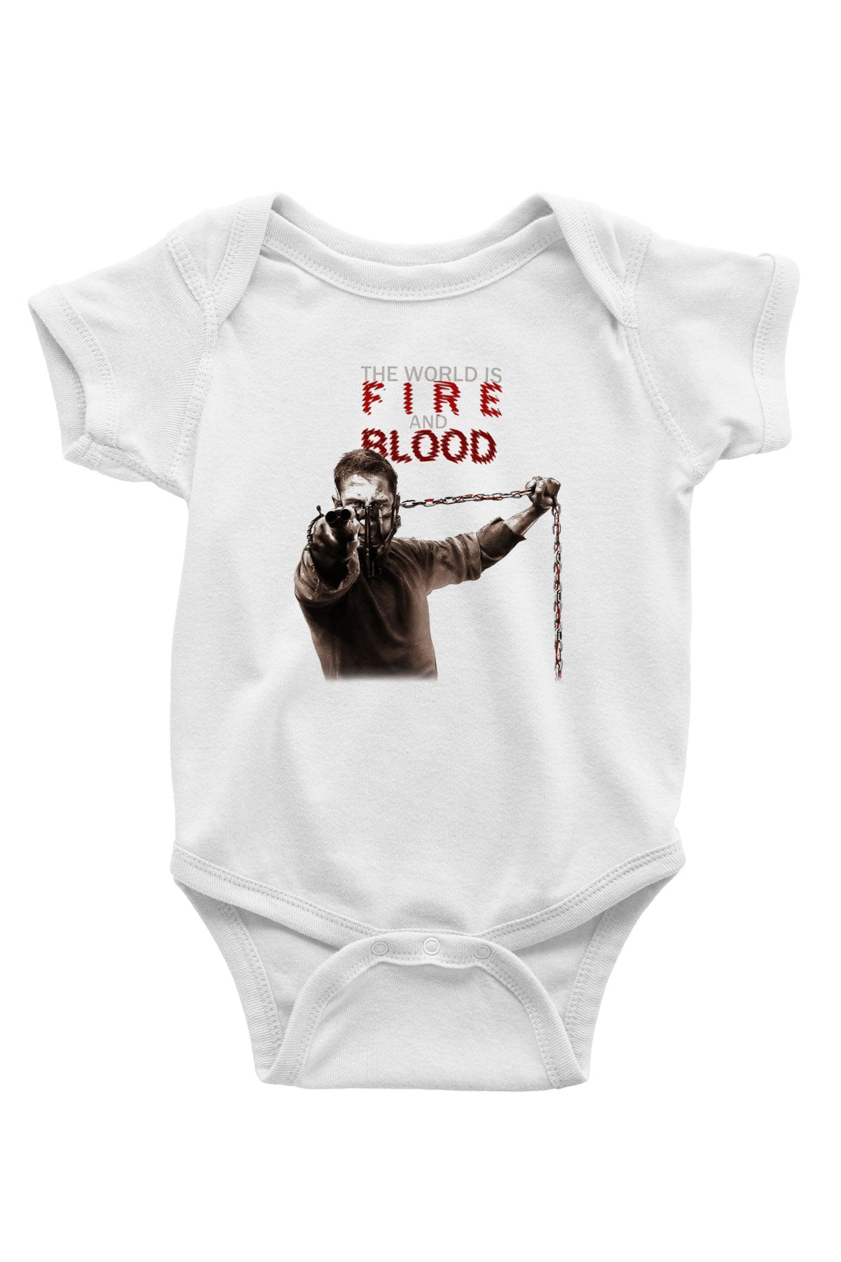 Mad Max Baskılı Beyaz Unisex Bebek Body - Zıbın