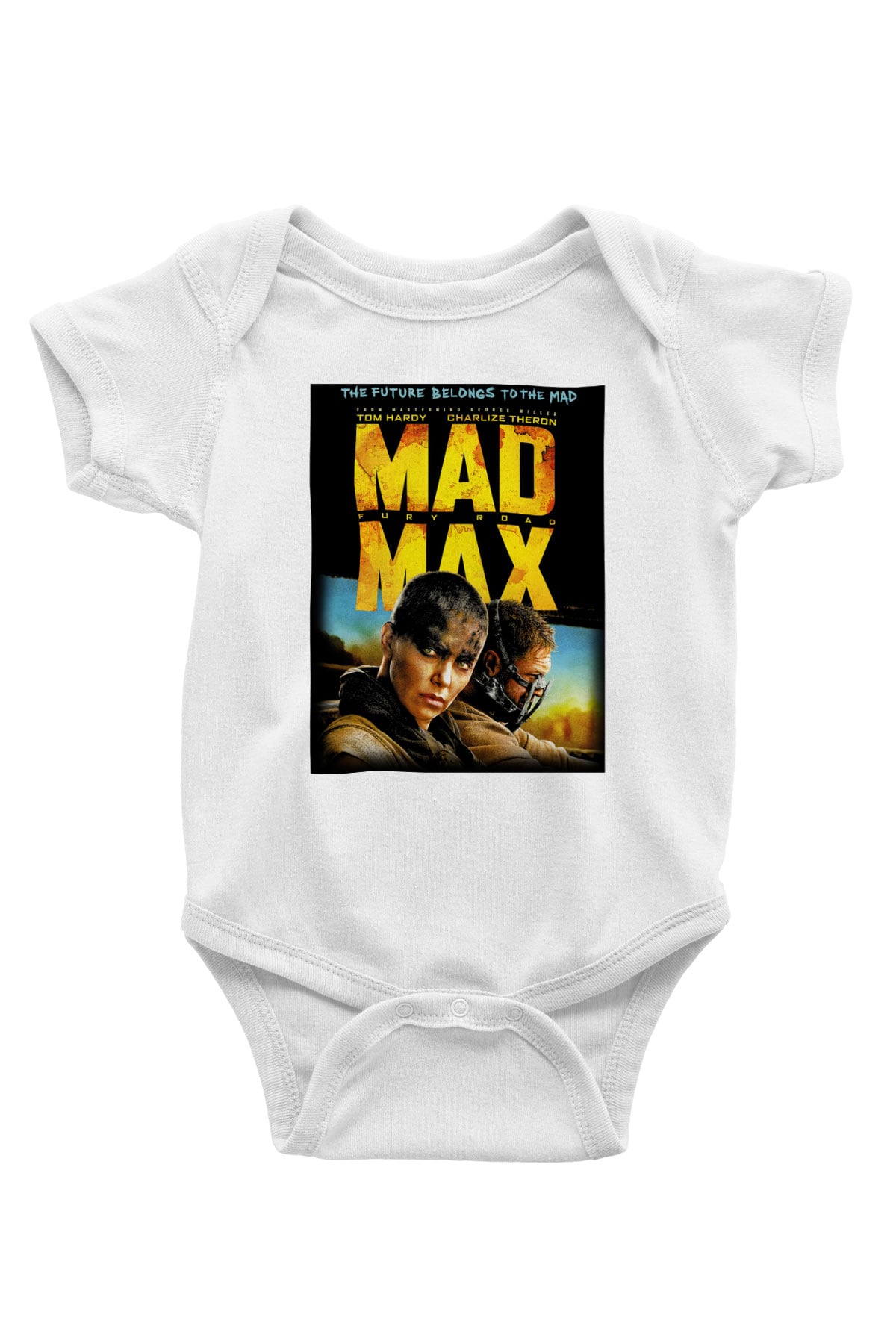 Mad Max Baskılı Beyaz Unisex Bebek Body - Zıbın
