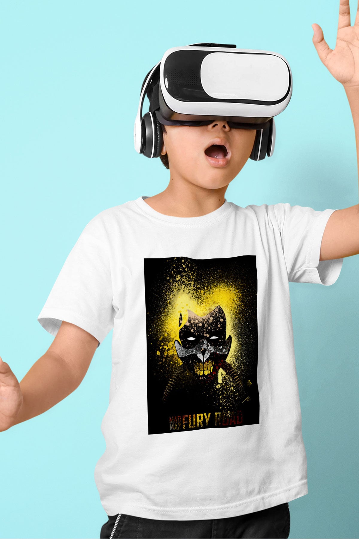 Mad Max Baskılı Beyaz Unisex Çocuk Tişört
