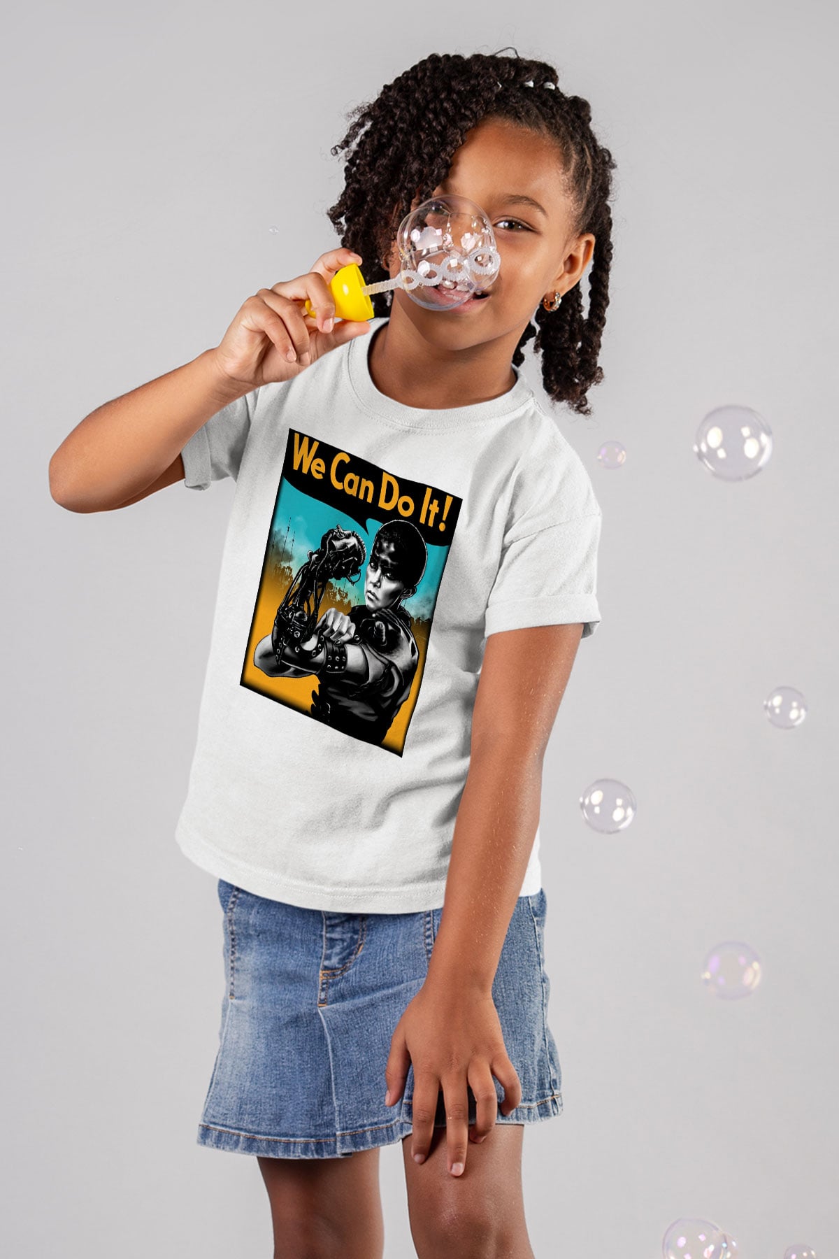 Mad Max Baskılı Beyaz Unisex Çocuk Tişört