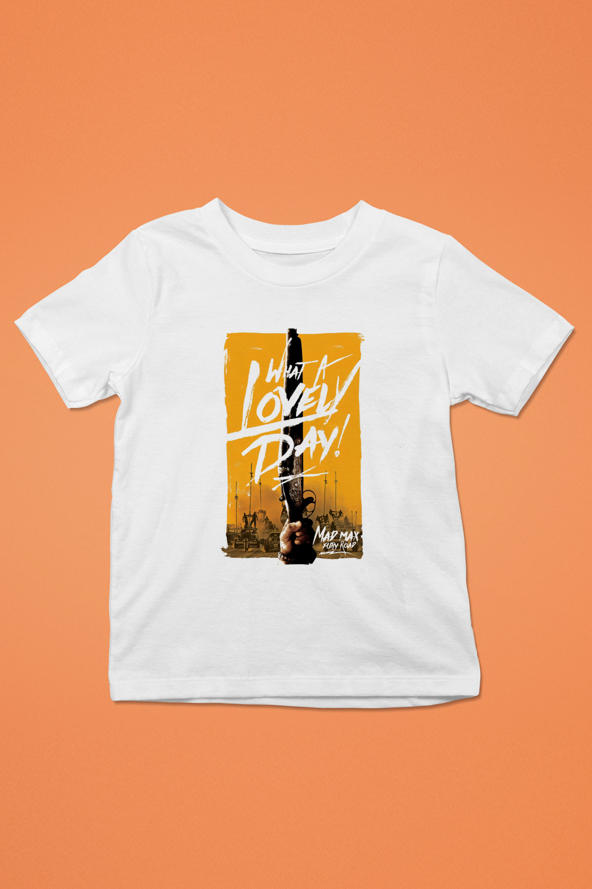 Mad Max Baskılı Beyaz Unisex Çocuk Tişört