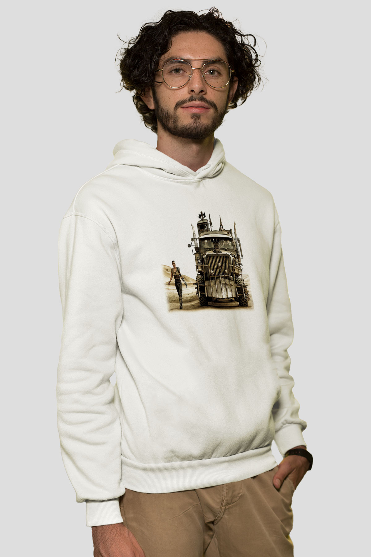 Mad Max Beyaz Unisex Hoodie